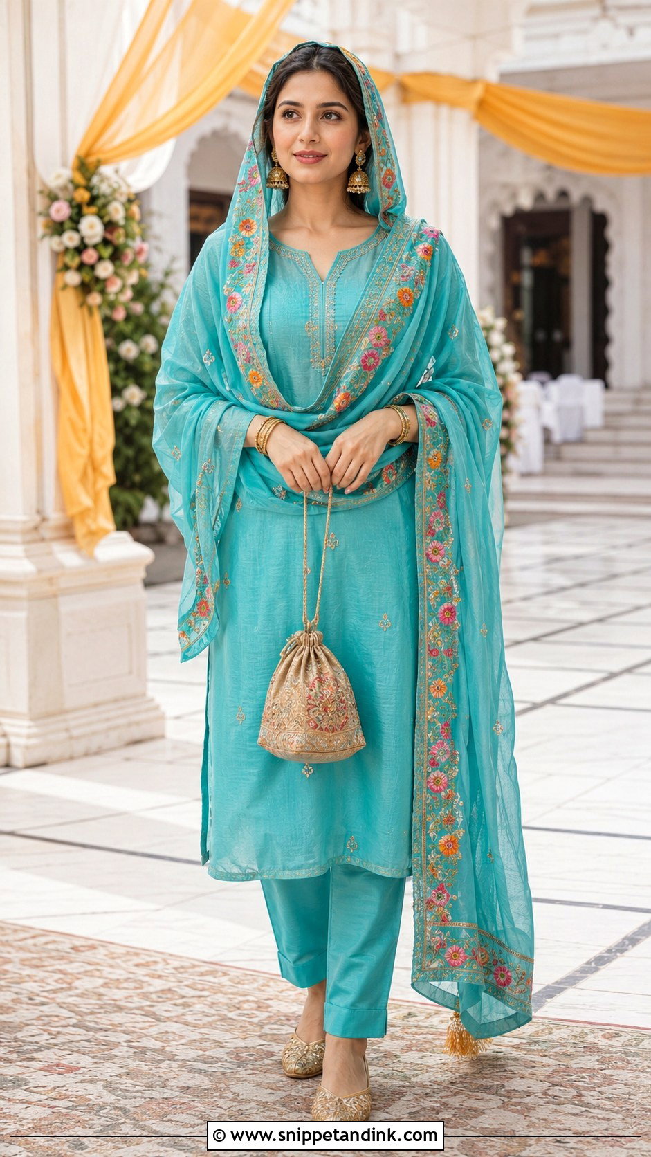 Budget Friendly Cotton Silk Suit For Gurdwara Wedding - Snippet and Ink - 20 Gurdwara Wedding Outfit Ideas