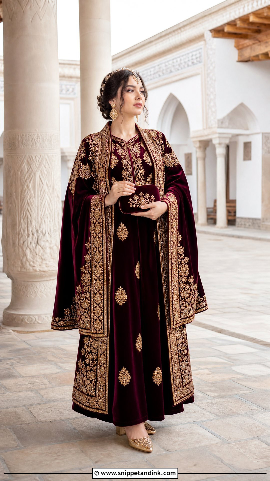 Bukhara Uzbek Wedding Dress With Gold Details - Snippet and Ink - 20 Uzbek Wedding Dress Ideas
