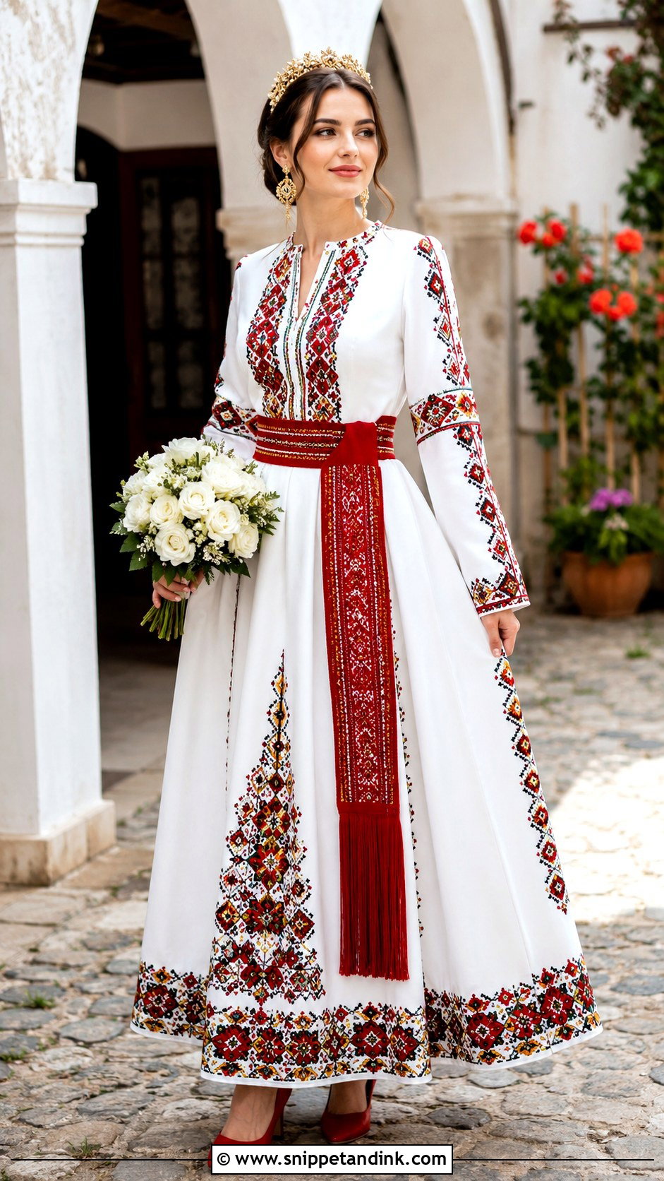 Bulgarian Embroidered Wedding Dress - Snippet and Ink - 20 Slavic Wedding Dress Ideas