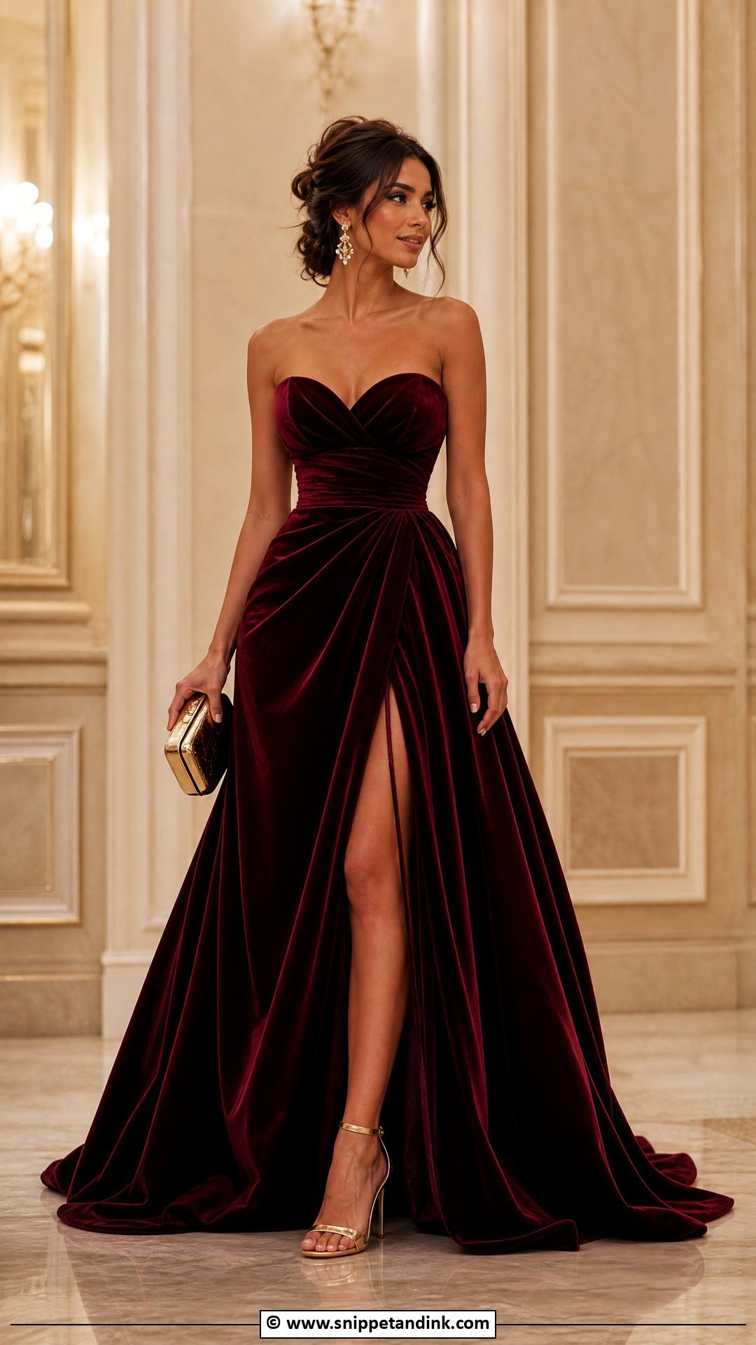 Burgundy Ball Gown - Snippet and Ink - 35 Ball Gown Ideas