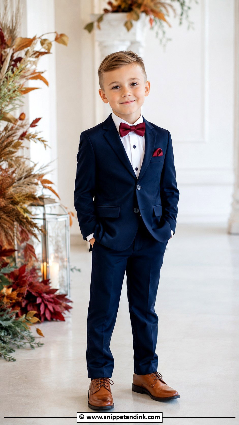 Burgundy Bow Tie Ring Bearer Outfit - Snippet and Ink - 35 Ring Bearer Outfit Ideas