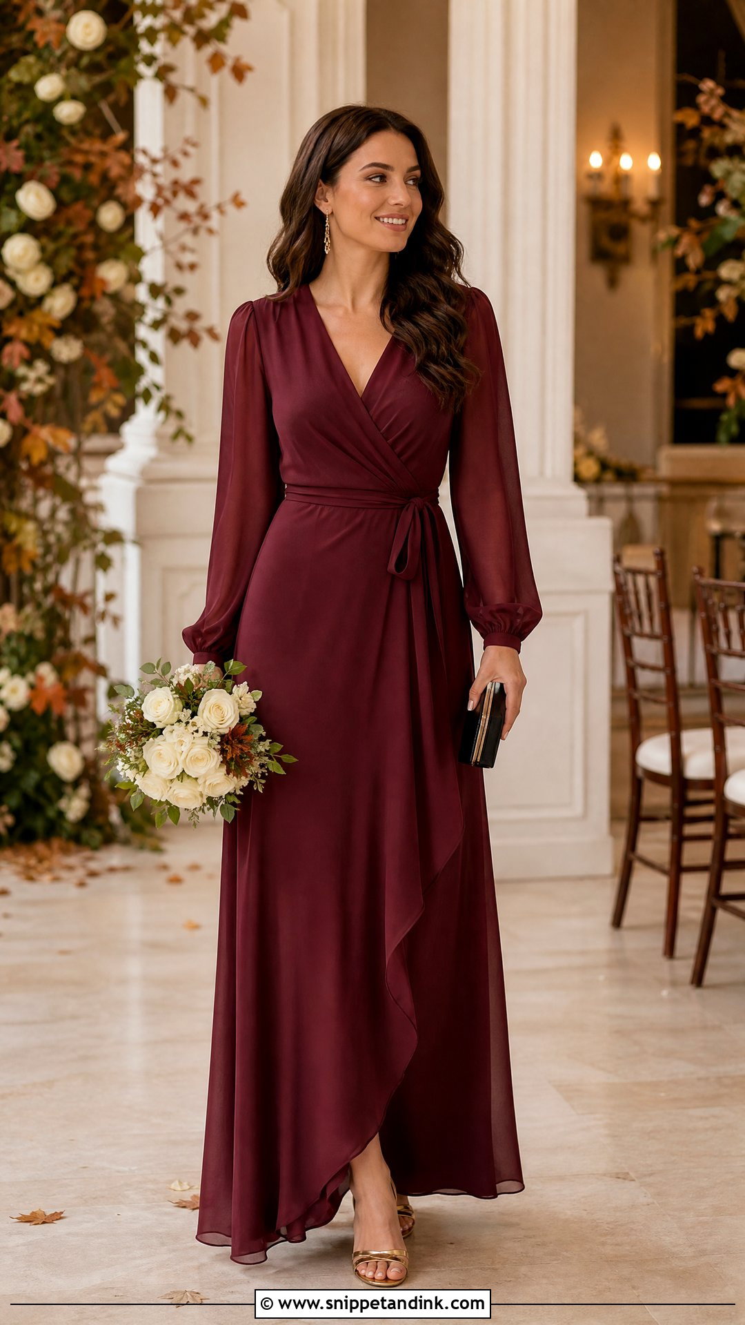 Burgundy Bridesmaid Dress Outfit - Snippet and Ink - 20 Wedding Party Looks