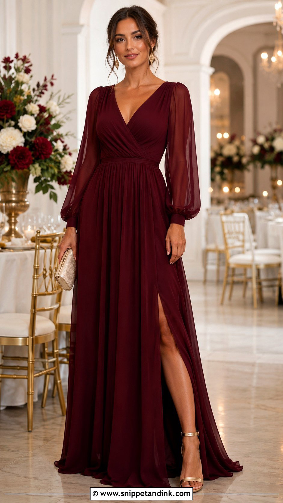 Burgundy Dress for Night Wedding - Snippet and Ink - 25 Night Dress for Wedding Ideas