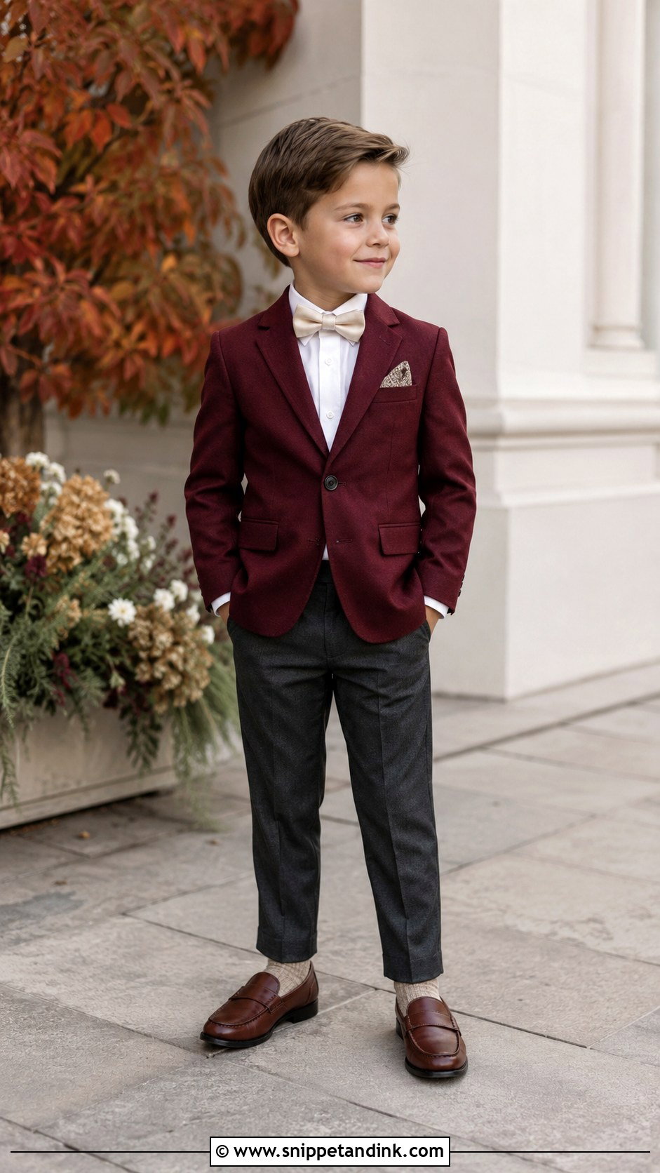 Burgundy Fall Little Boy Wedding Outfit - Snippet and Ink - 20 Little Boy Wedding Outfit Ideas