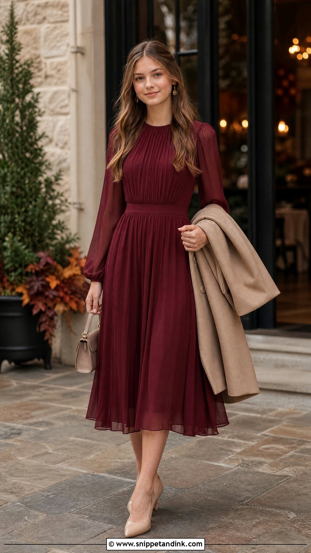Burgundy Fall Wedding Dress Outfit - Snippet and Ink - 20 Wedding Dress for Teenage Girl Ideas
