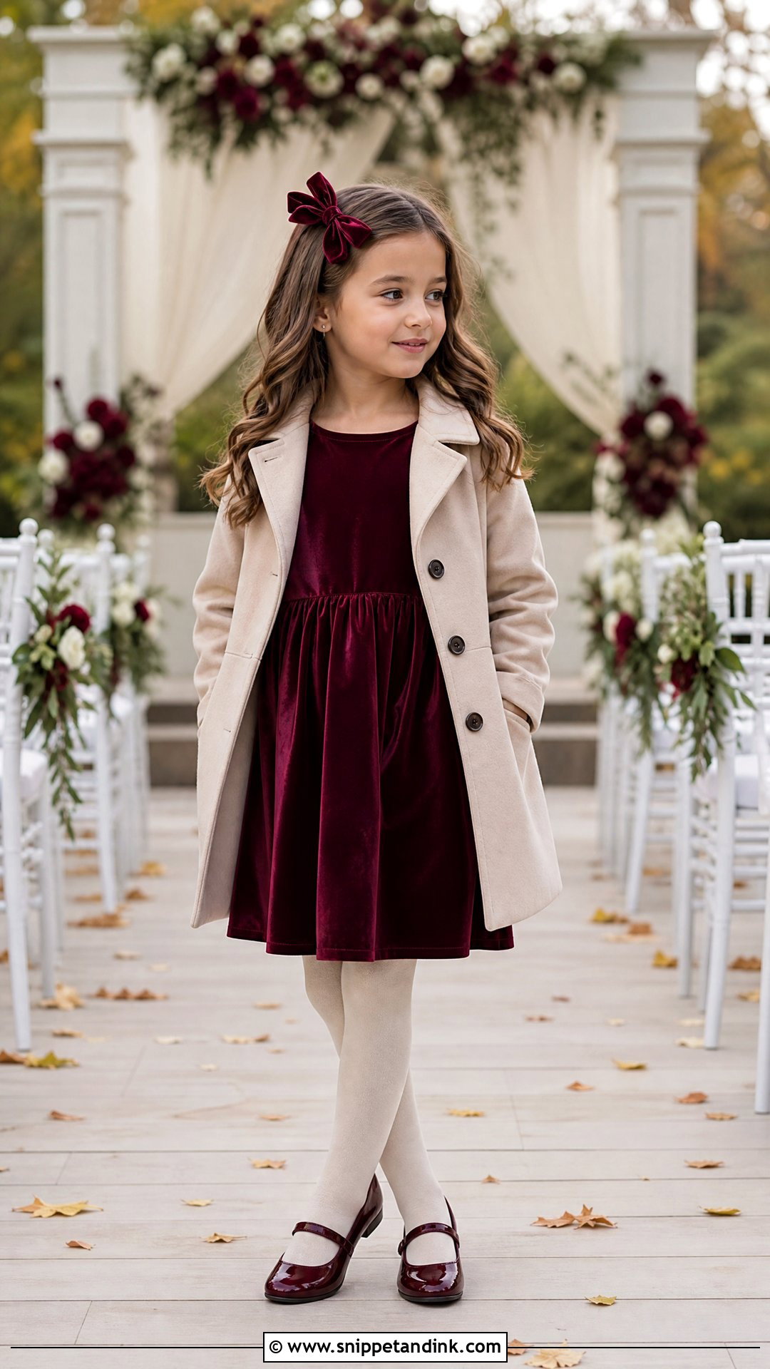 Burgundy Fall Wedding Outfit - Snippet and Ink - 20 Wedding Outfit for Girls Kids Ideas