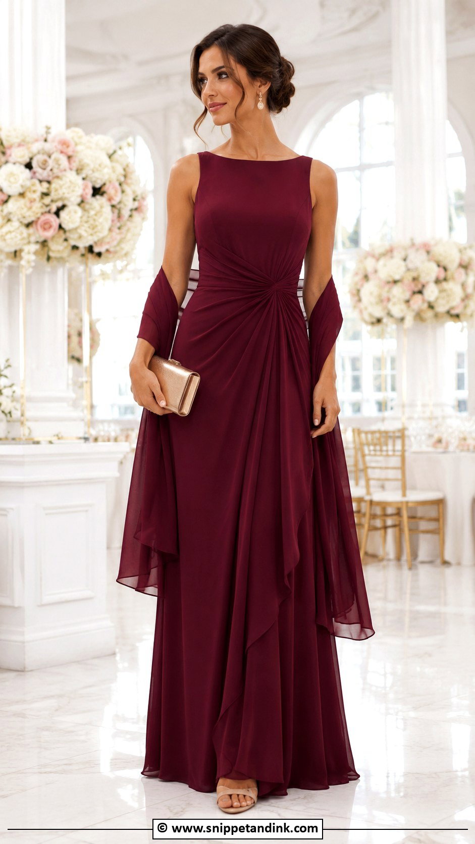 Burgundy Gown With Matching Shawl - Snippet and Ink - 25 Burgundy Gown Ideas