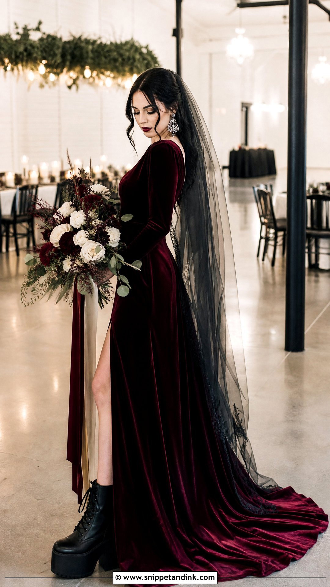 Burgundy Grunge Wedding Dress - Snippet and Ink - 25 Grunge Wedding Dress Ideas