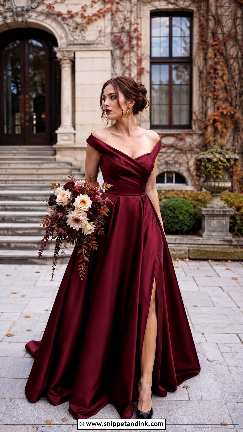 Burgundy Halloween Wedding Dress - Snippet and Ink - 25 Halloween Wedding Dresses