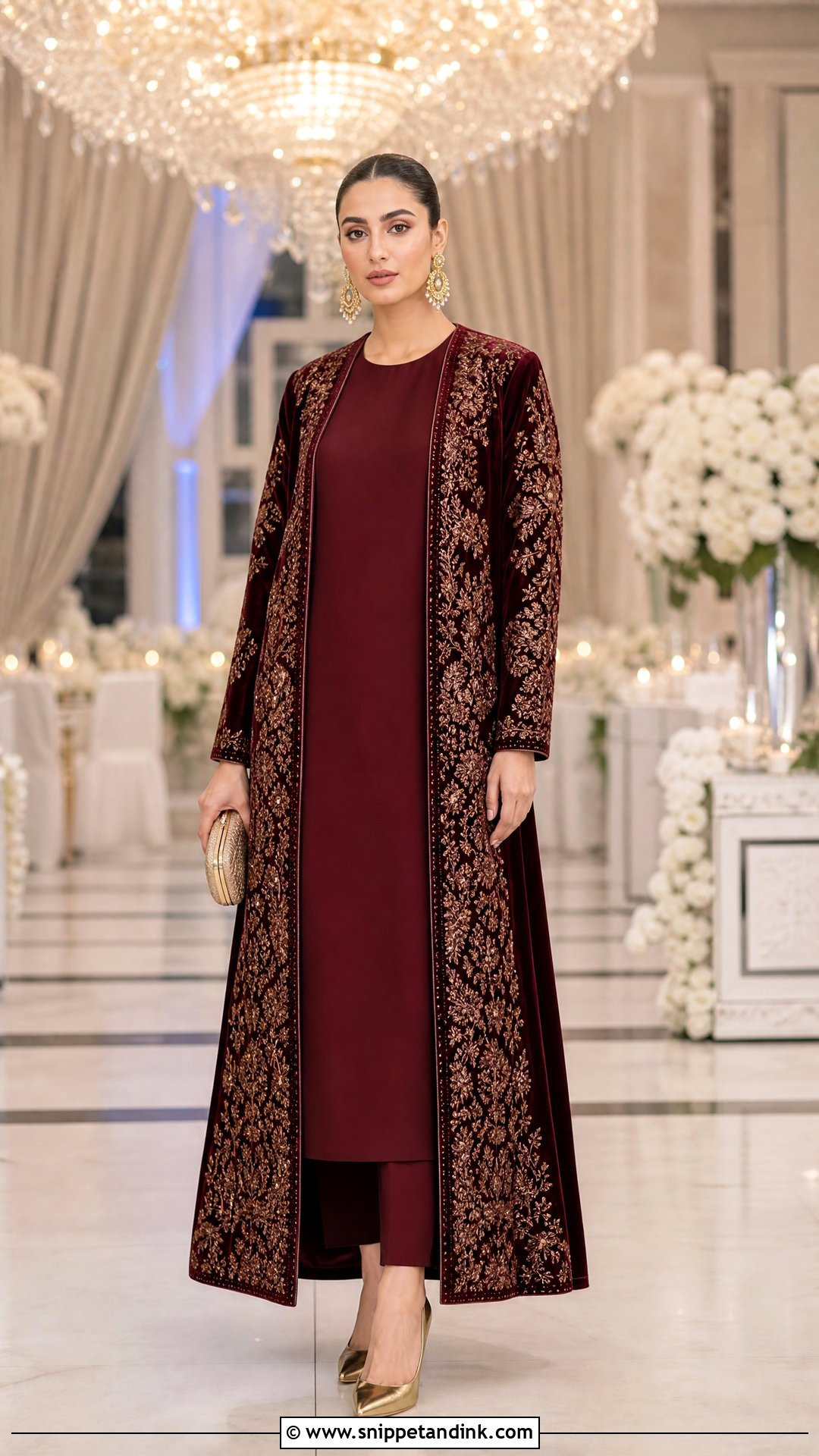 Burgundy Jacket Salwar Suit - Snippet and Ink - 20 Wedding Salwar Suits