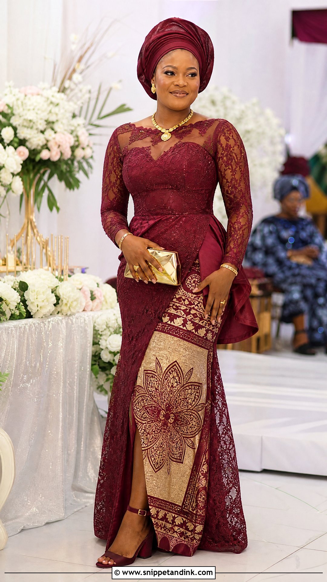 Burgundy Lace Chilanga Mulilo Dress - Snippet and Ink - 20 Chilanga Mulilo Dress for Bride Ideas
