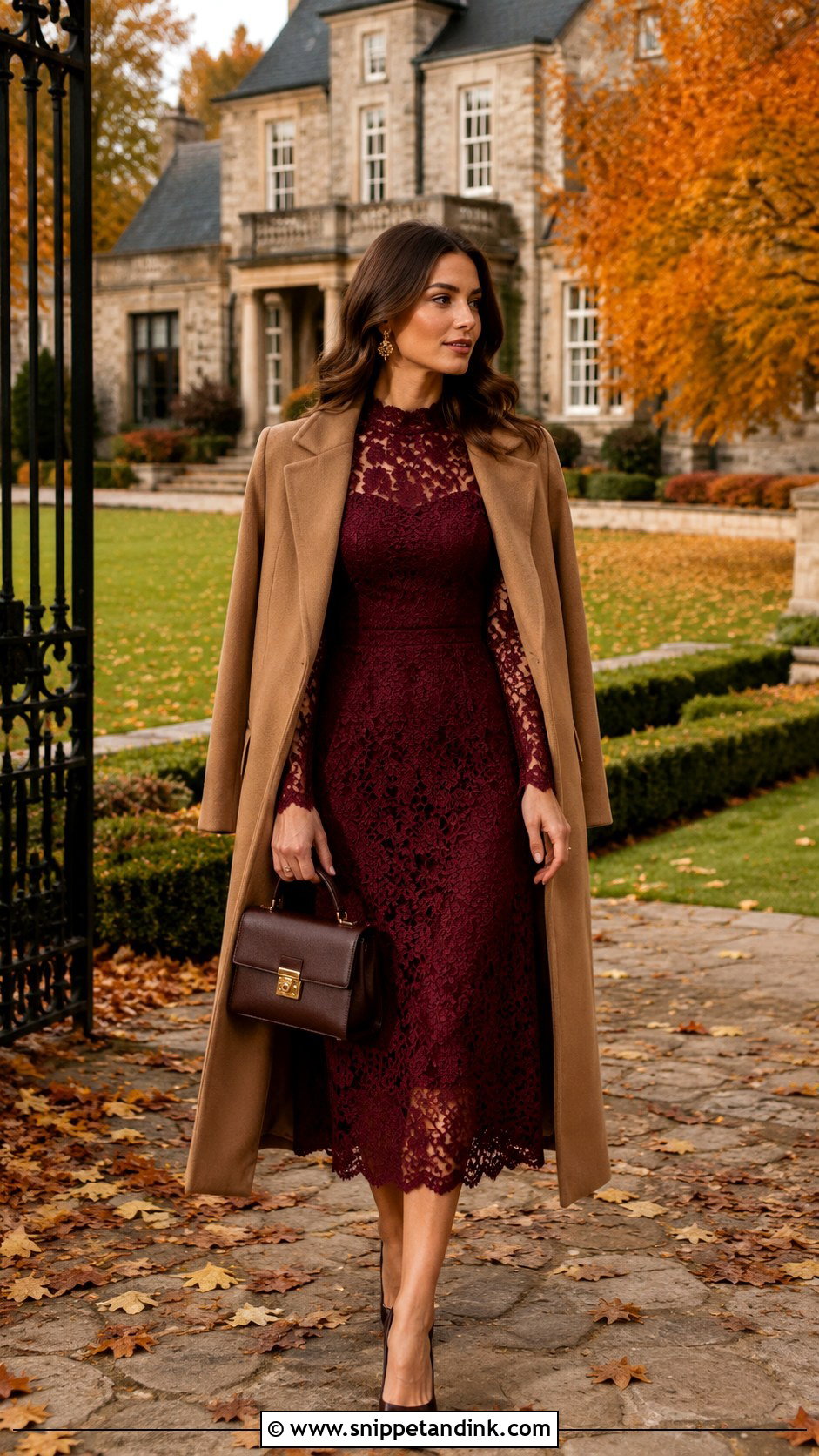 Burgundy Lace Dress for Fall Wedding - Snippet and Ink - 20 Lace Dress for Wedding Ideas