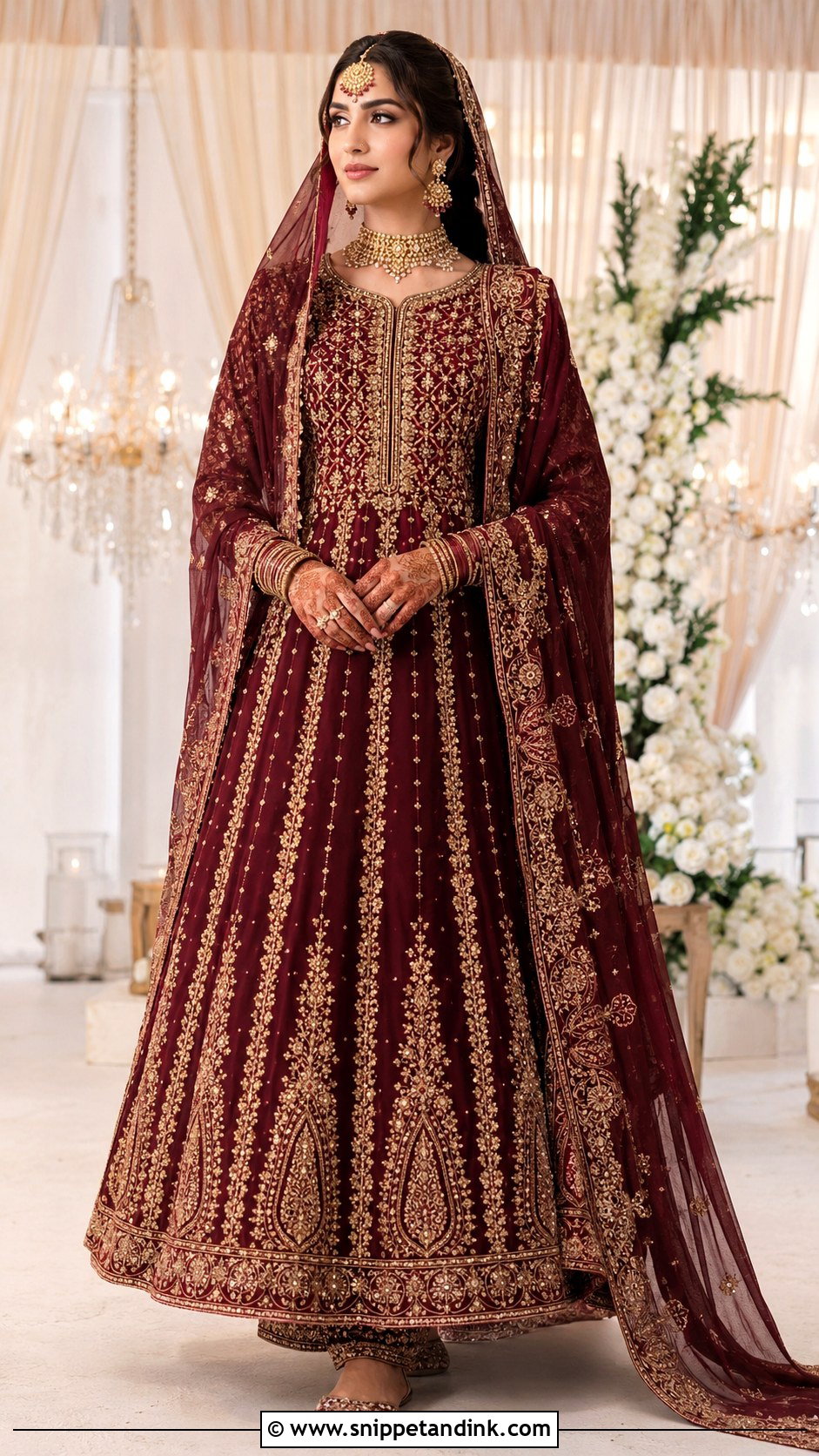 Burgundy Long Shirt Barat Lehenga - Snippet and Ink - 20 Bridal Dresses for Barat