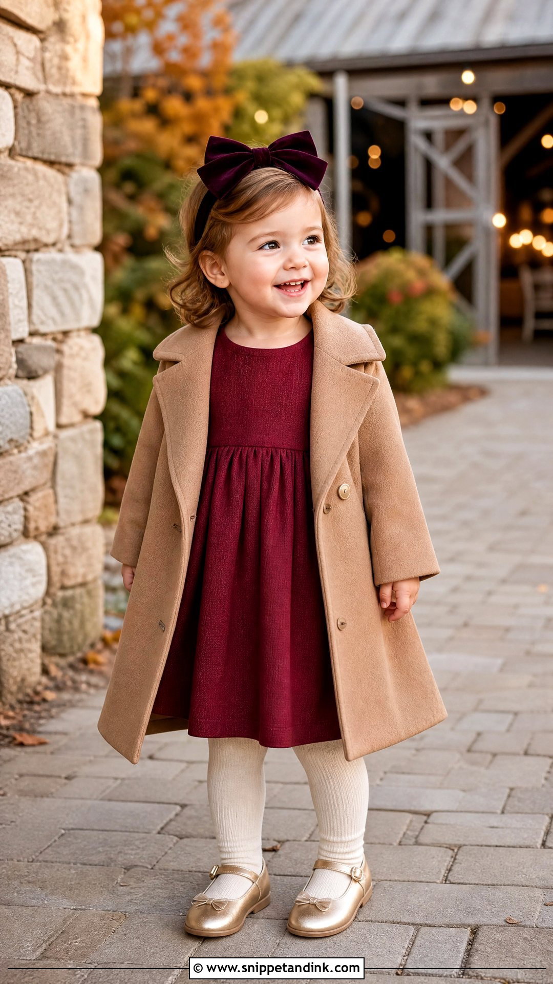 Burgundy Long Sleeve Toddler Girl Wedding Outfit - Snippet and Ink - 20 Toddler Girl Wedding Outfit Ideas