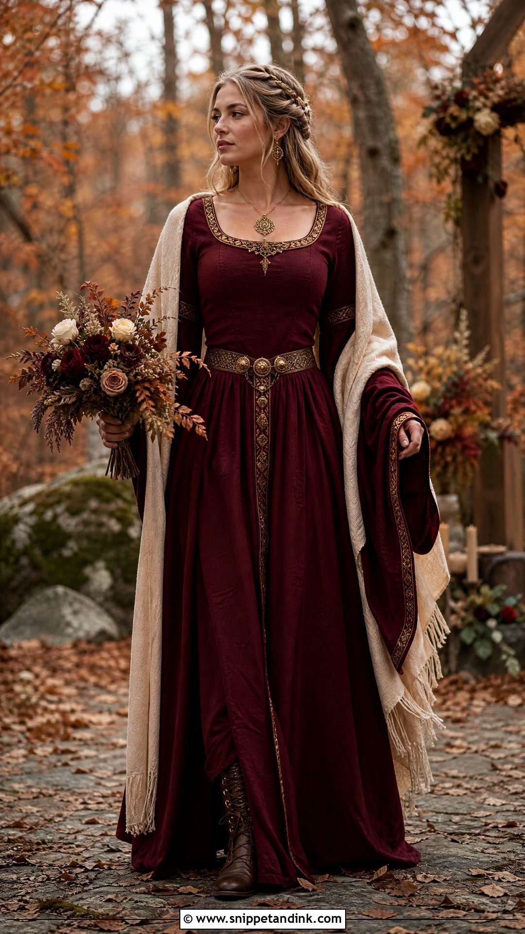 Burgundy Norse Wedding Dress - Snippet and Ink - 20 Norse Wedding Dress Ideas