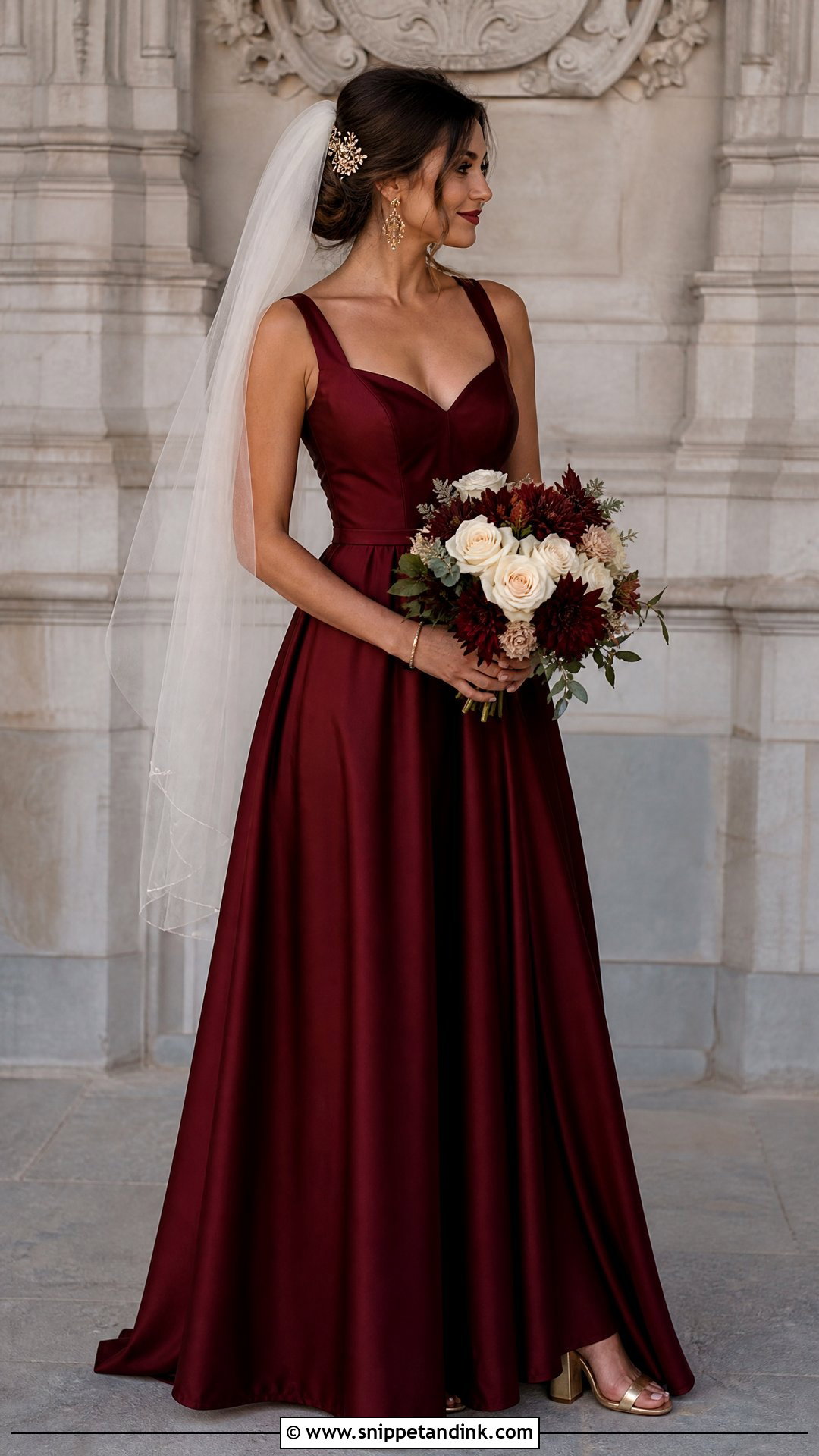 Burgundy Red Wedding Dress - Snippet and Ink - 20 Red Wedding Dress Outfit Ideas
