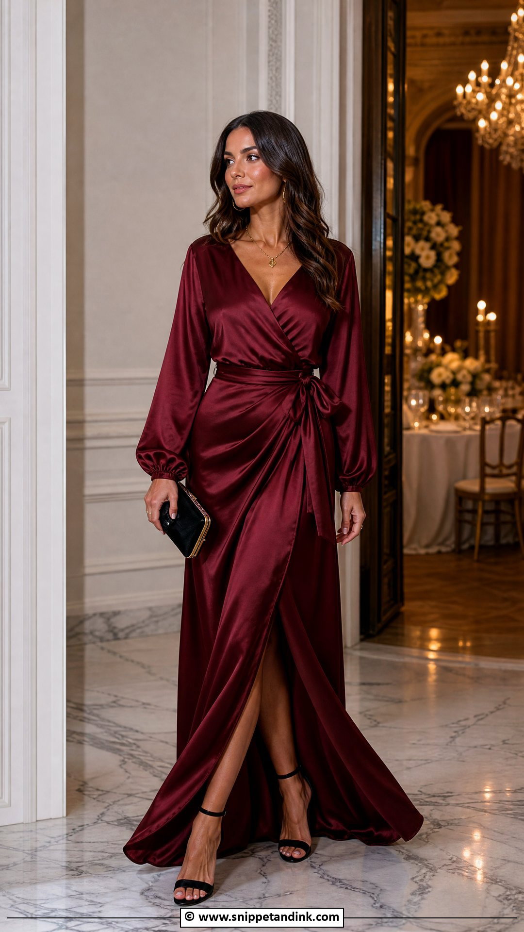 Burgundy Satin Maxi Dress - Snippet and Ink - 35 27 Dresses
