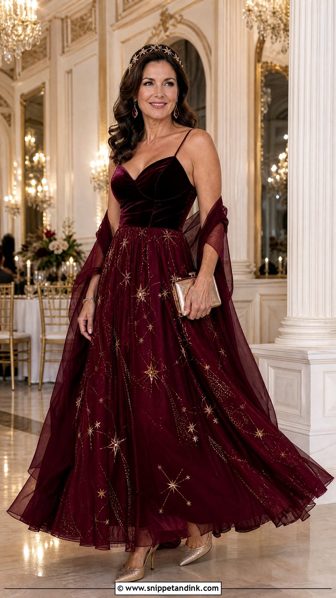 Burgundy Starfall Ball Gown - Snippet and Ink - 20 Starfall Ball Gown Ideas