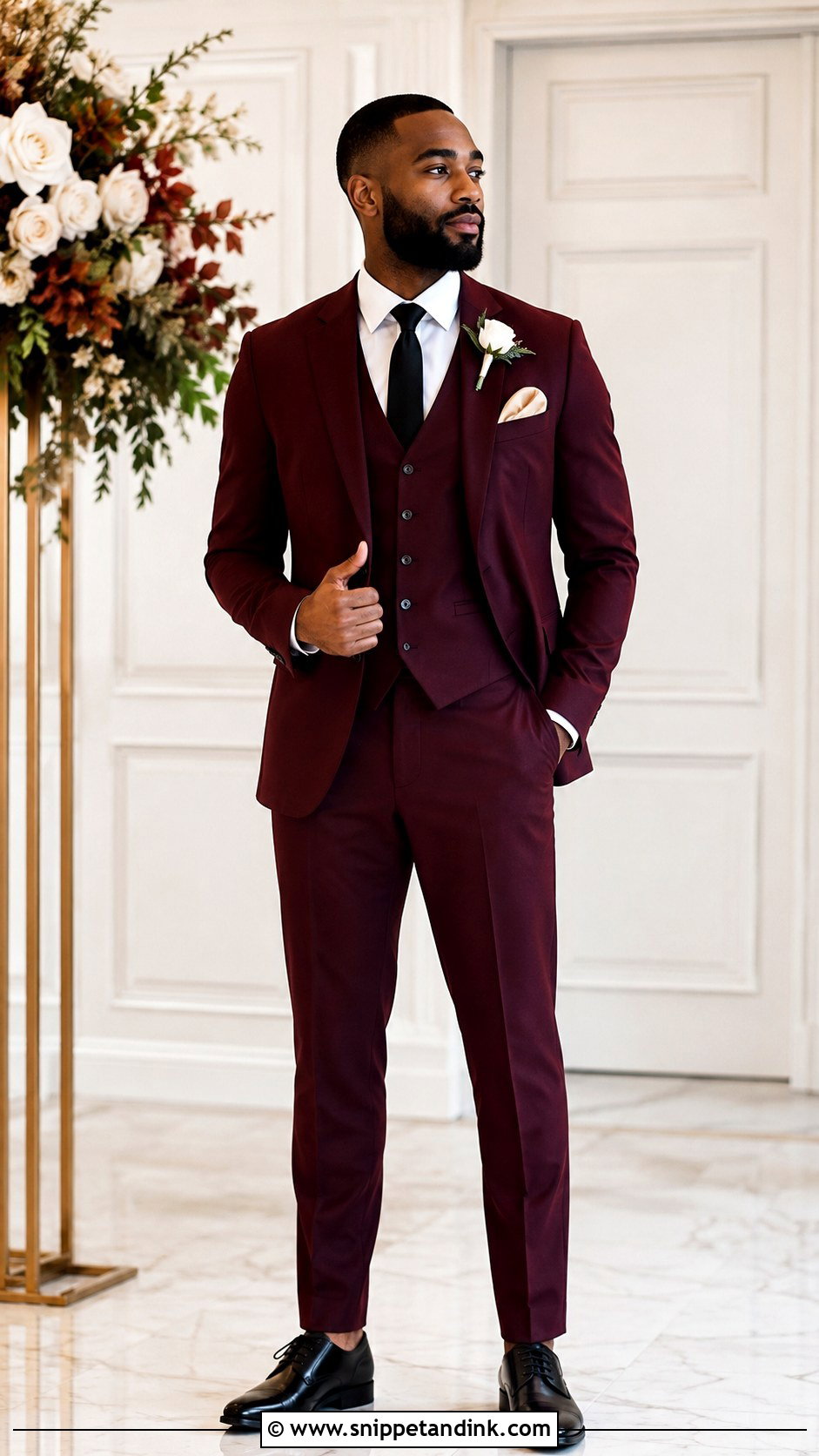 Burgundy Suit Bridesman Attire - Snippet and Ink - 20 Bridesmen Attire Ideas