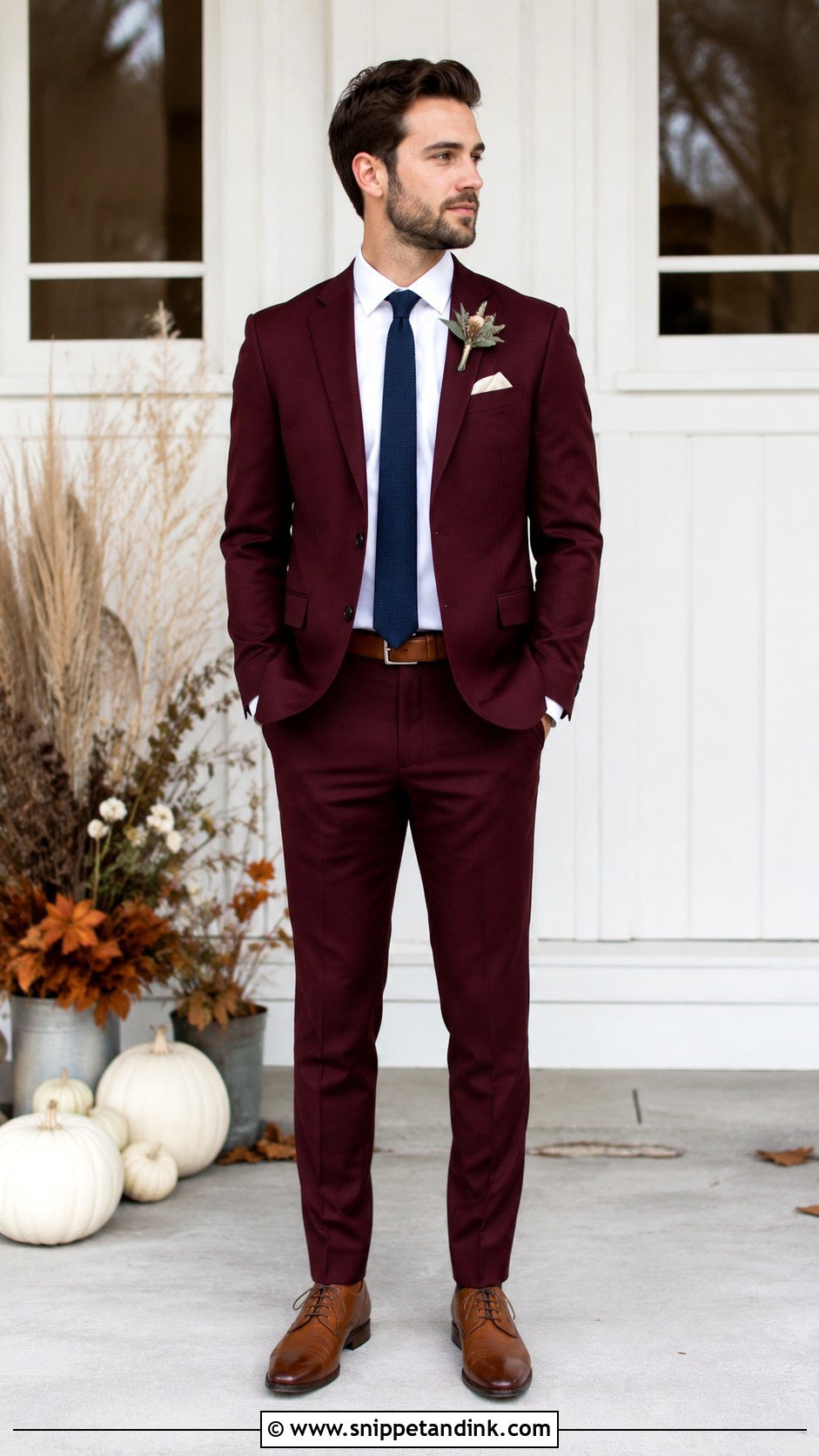 Burgundy Suit For Fall Wedding - Snippet and Ink - 25 Burgundy Suit Wedding Ideas