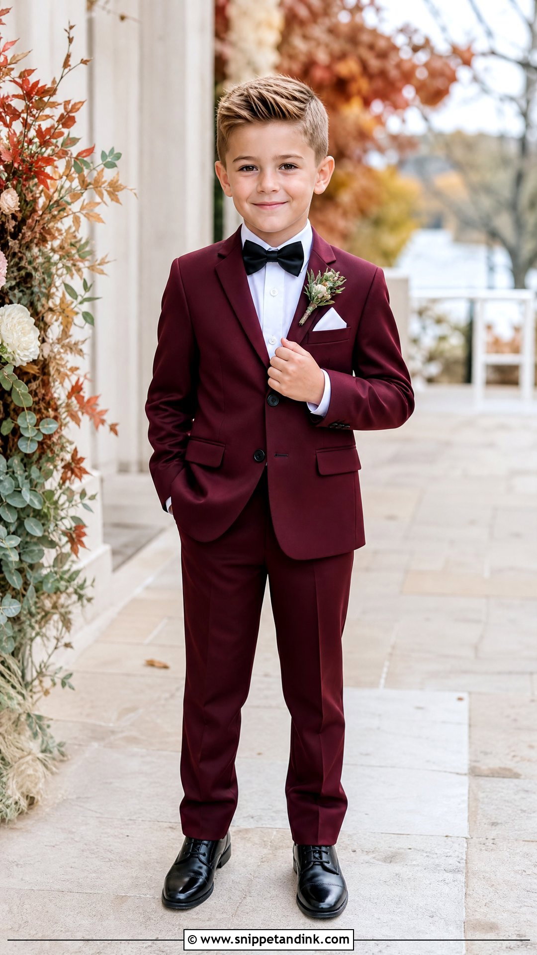 Burgundy Suit Ring Bearer Outfit - Snippet and Ink - 20 Ringbearers Outfits