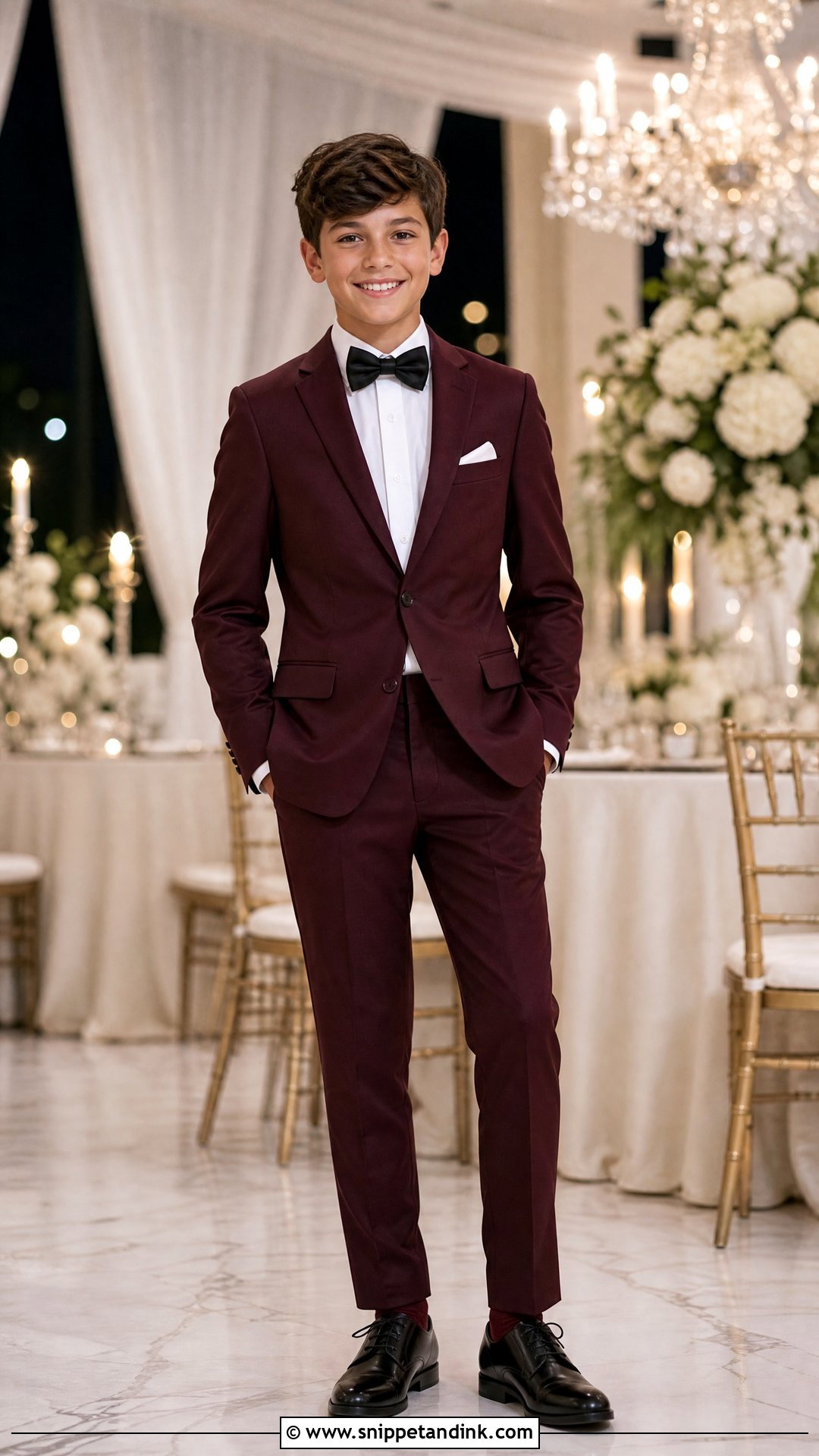 Burgundy Suit Wedding Outfit for Boys - Snippet and Ink - 20 Wedding Outfit for Boys Kids Ideas