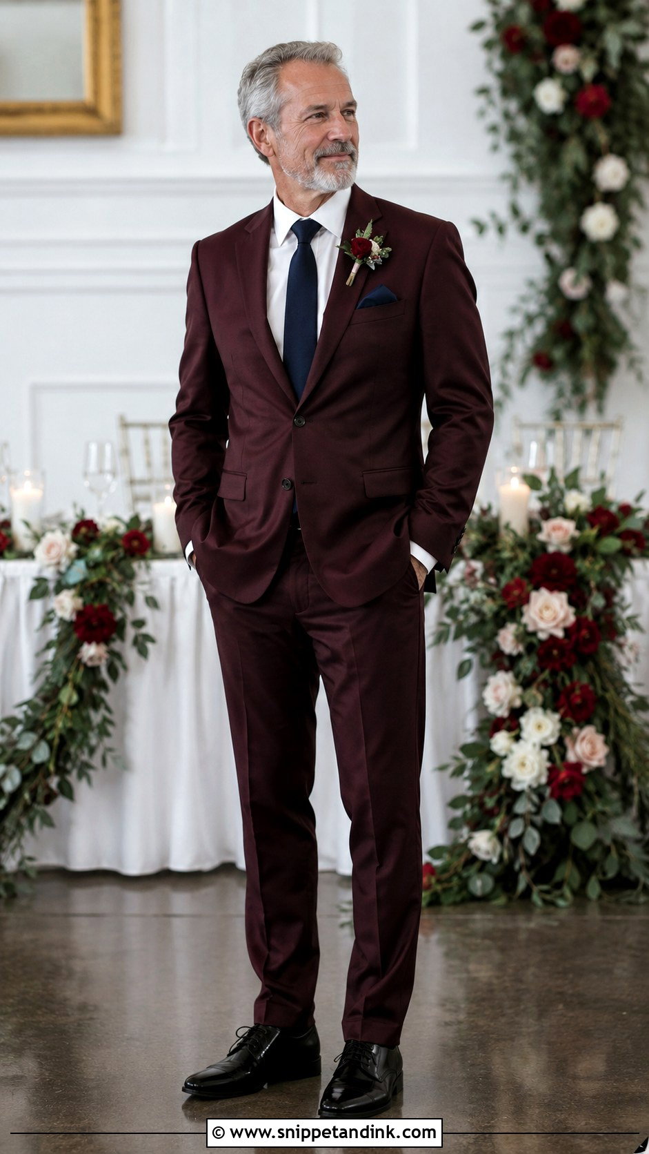 Burgundy Suit - Snippet and Ink - 25 Father of the Bride Suit Ideas