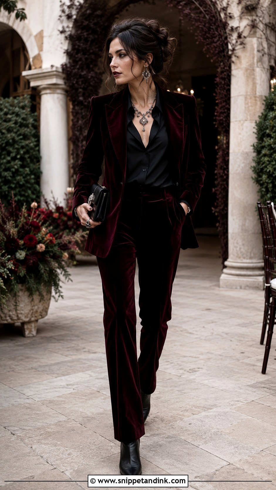 Burgundy Velvet Goth Wedding Suit - Snippet and Ink - 20 Goth Wedding Suit Ideas