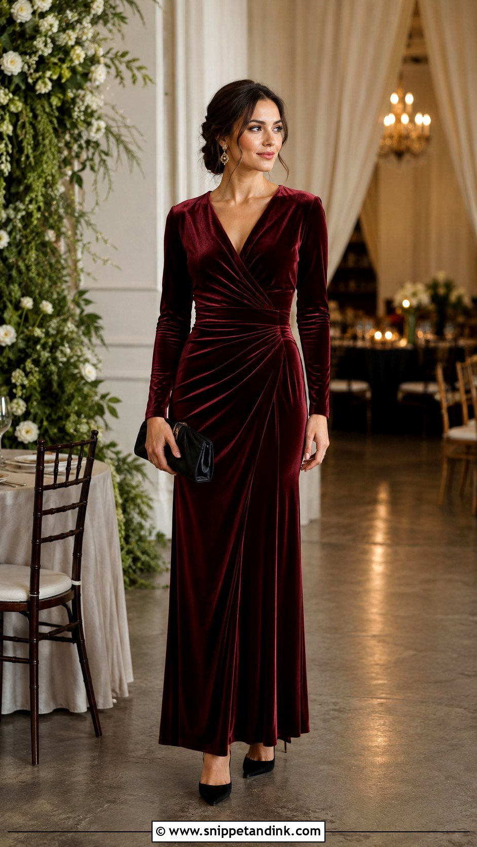 Burgundy Velvet Gown for Sisters Wedding - Snippet and Ink - 20 Dress for My Sister Wedding Ideas