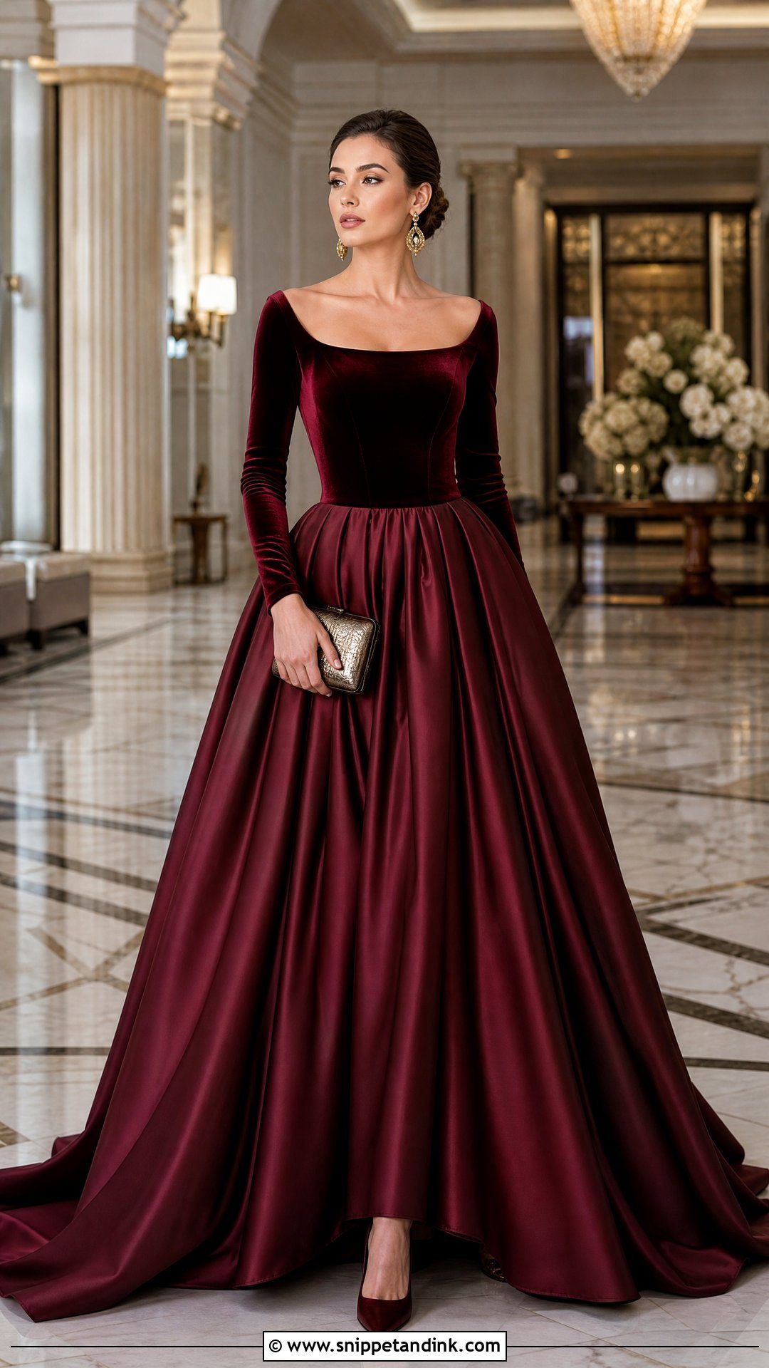 Burgundy Velvet Huge Ball Gown - Snippet and Ink - 20 Huge Ball Gowns