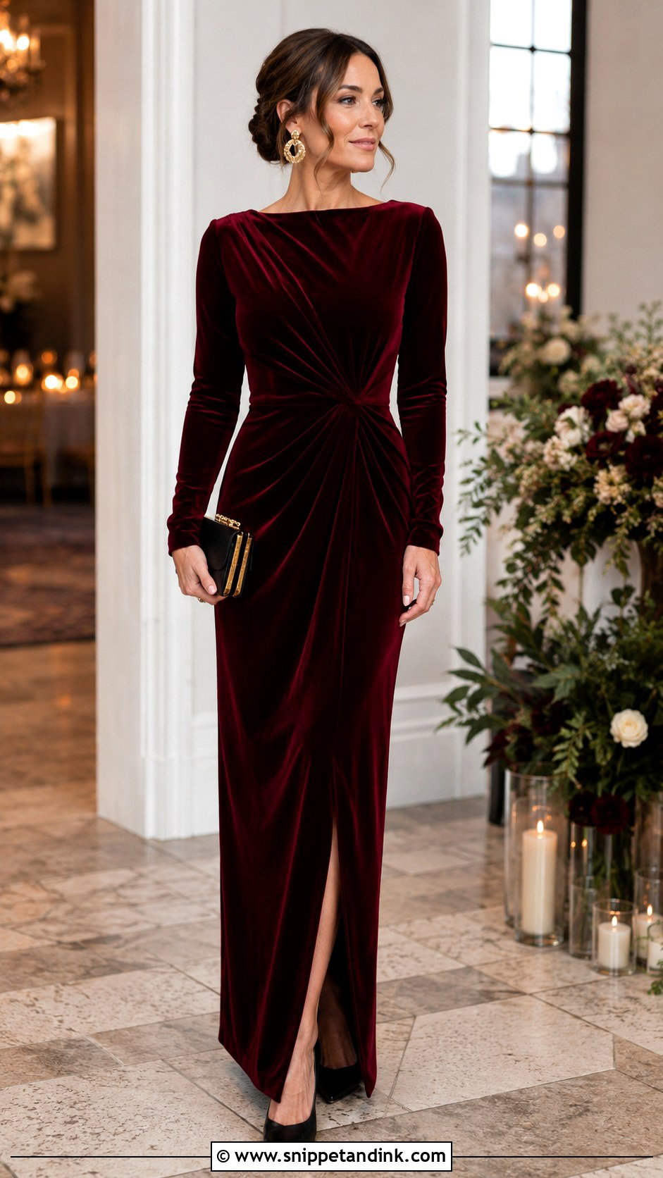 Burgundy Velvet MOB Dress - Snippet and Ink - 30 Mob Dresses