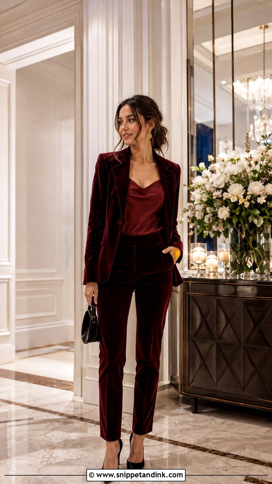 Burgundy Velvet Maid of Honor Suit - Snippet and Ink - 20 Maid of Honor Suit Ideas