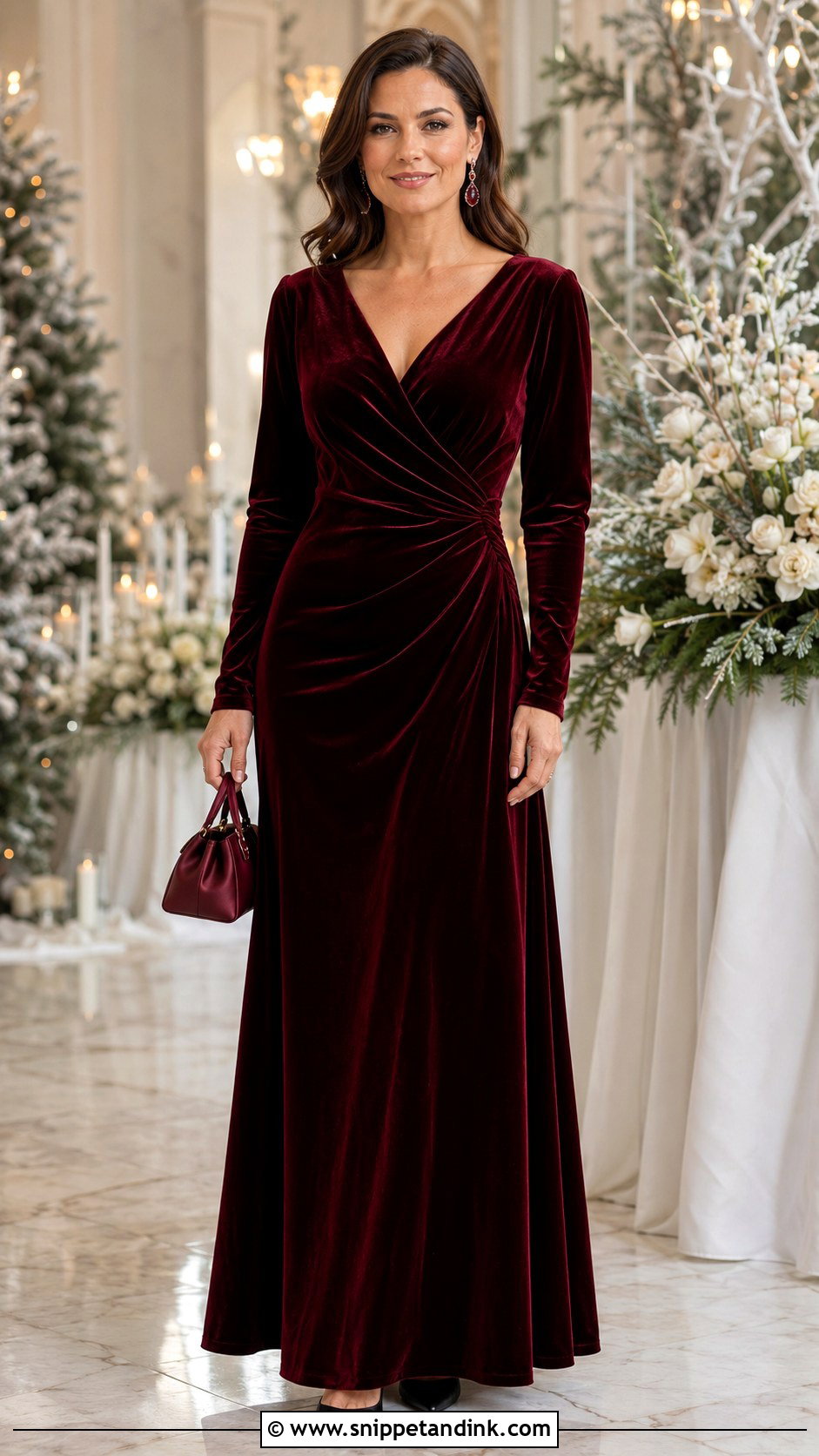 Burgundy Velvet Sister of the Bride Dress - Snippet and Ink - 20 Dresses Sister of the Bride