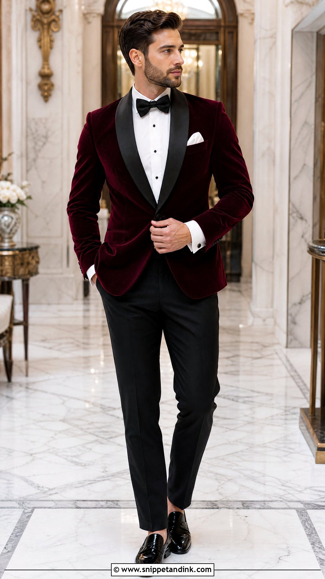 Burgundy Velvet Tuxedo - Snippet and Ink - 20 Tuxedo Wedding Suit Ideas