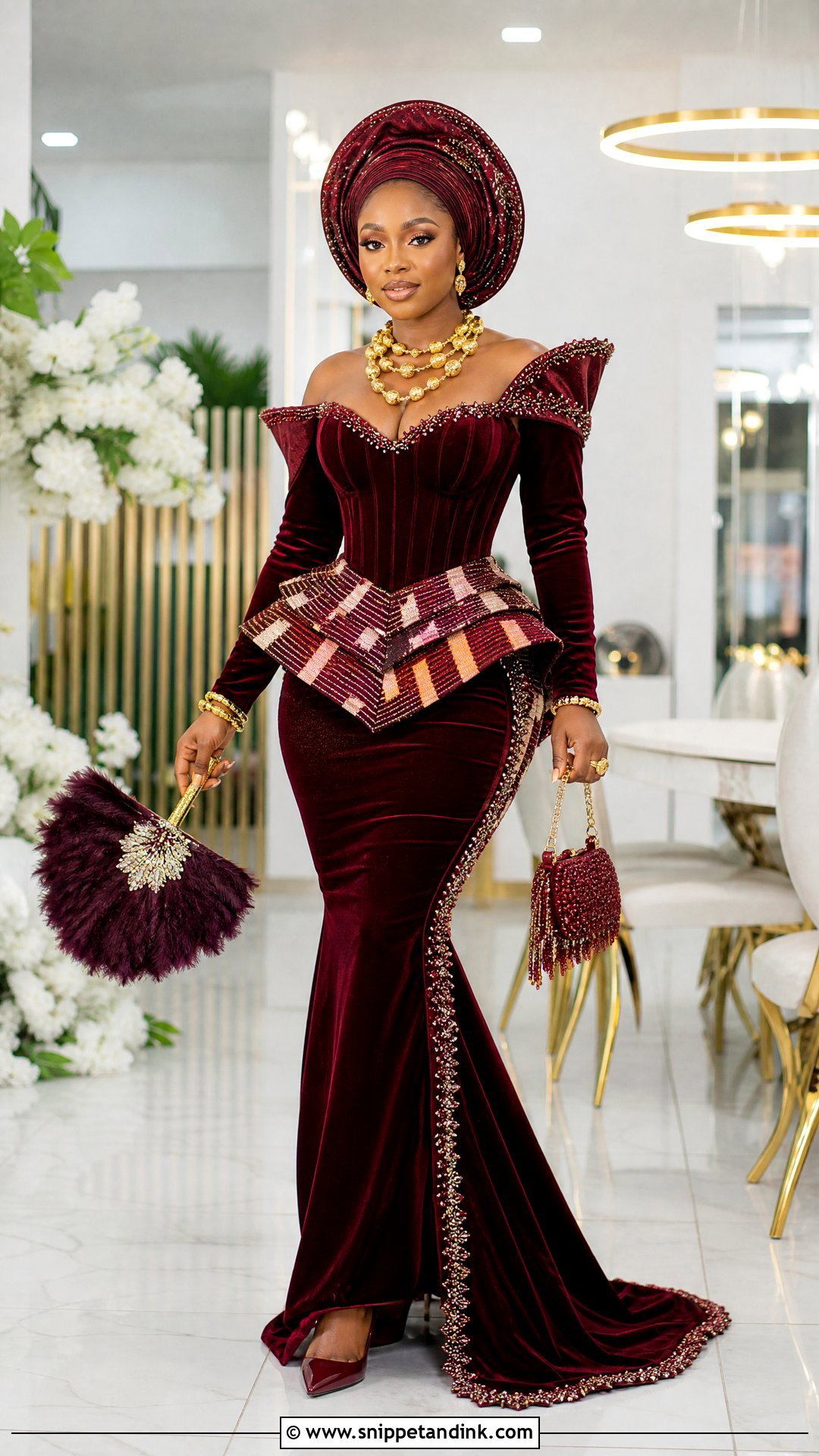 Burgundy Velvet Veekee James Traditional Wedding Dress - Snippet and Ink - 20 Veekee James Traditional Wedding Dress Ideas