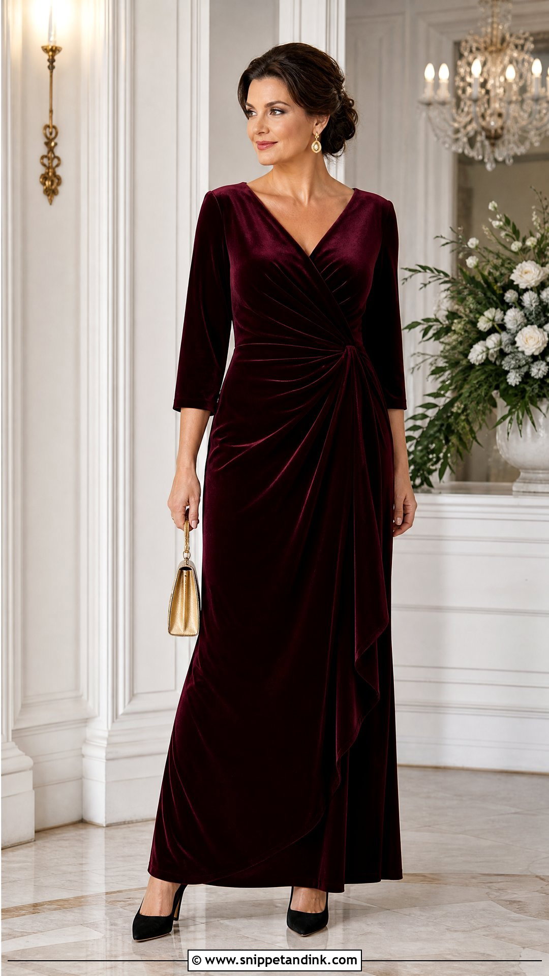 Burgundy Velvet Wedding Godmother Dress - Snippet and Ink - 20 Wedding Godmother Dress Ideas