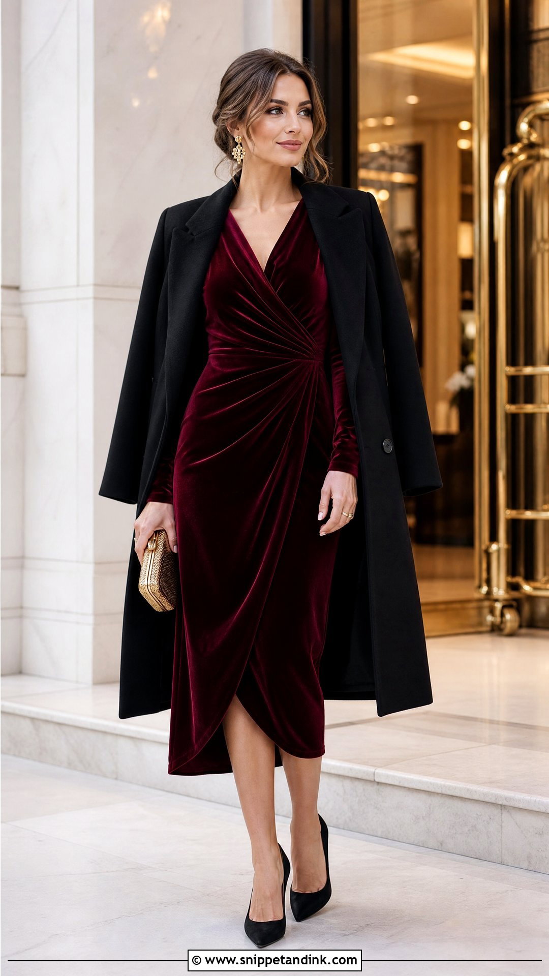 Burgundy Velvet Wedding Guest Dress - Snippet and Ink - 25 Wedding Wear Dresses