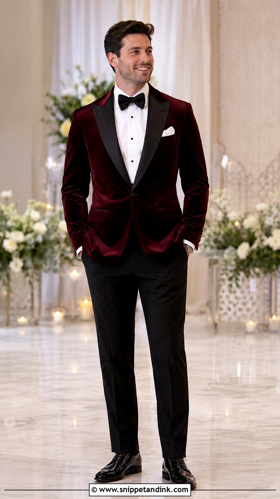 Burgundy Velvet Wedding Tux - Snippet and Ink - 30 Wedding Tux Ideas