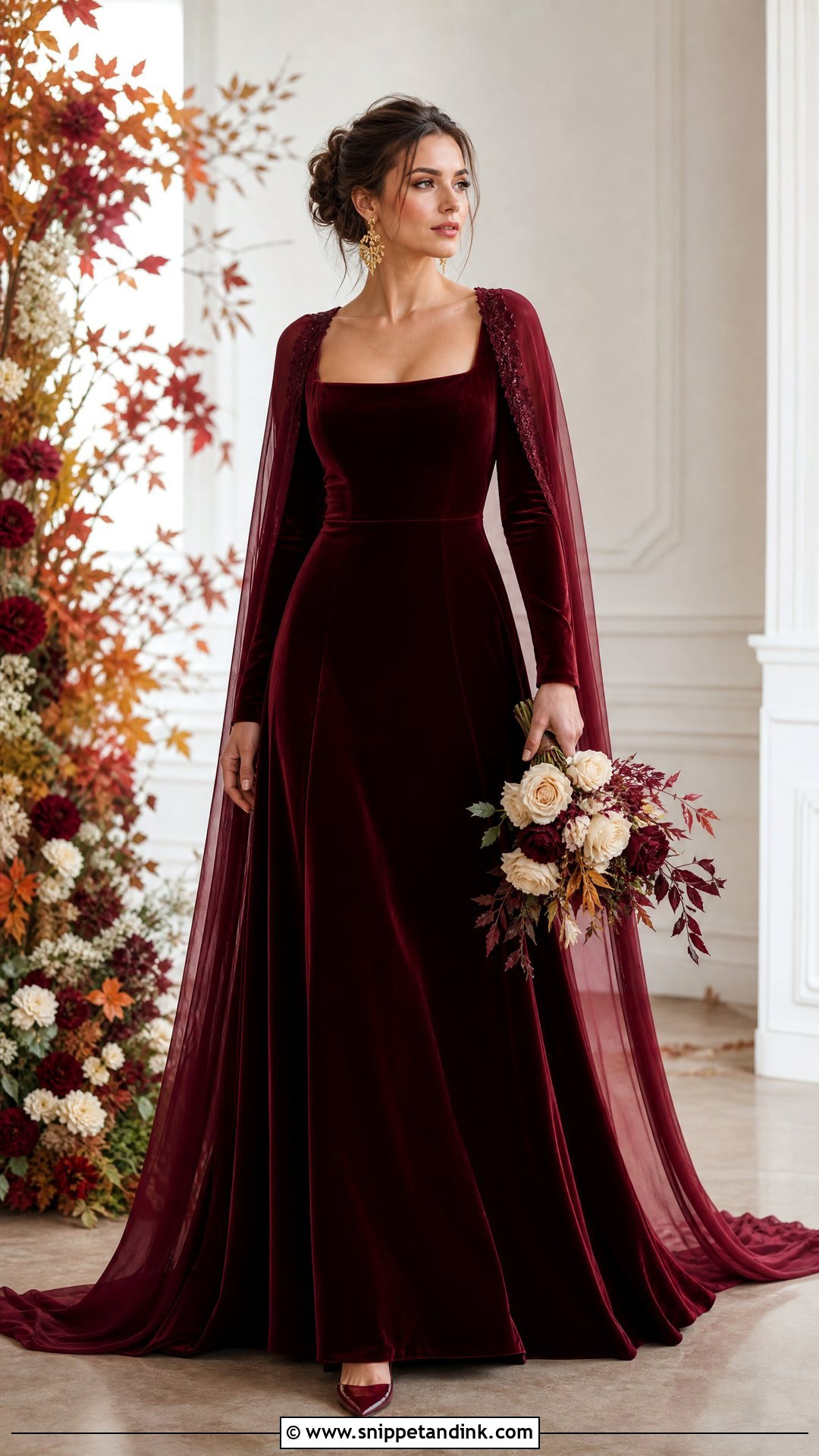 Burgundy Wedding Dress - Snippet and Ink - 20 Non White Wedding Dress Colour Ideas