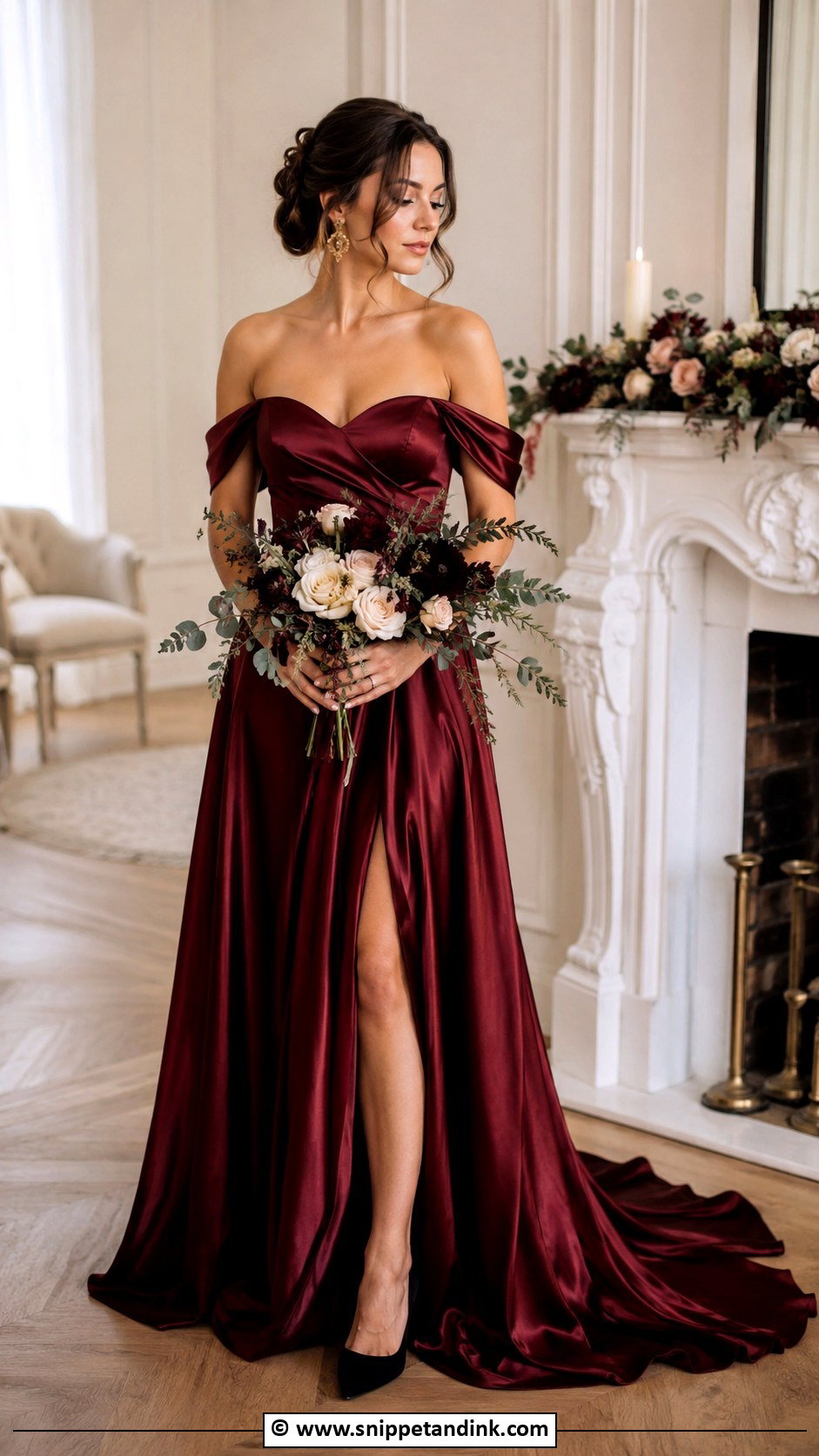 Burgundy Wedding Dress - Snippet and Ink - 25 Dark Wedding Dress Ideas
