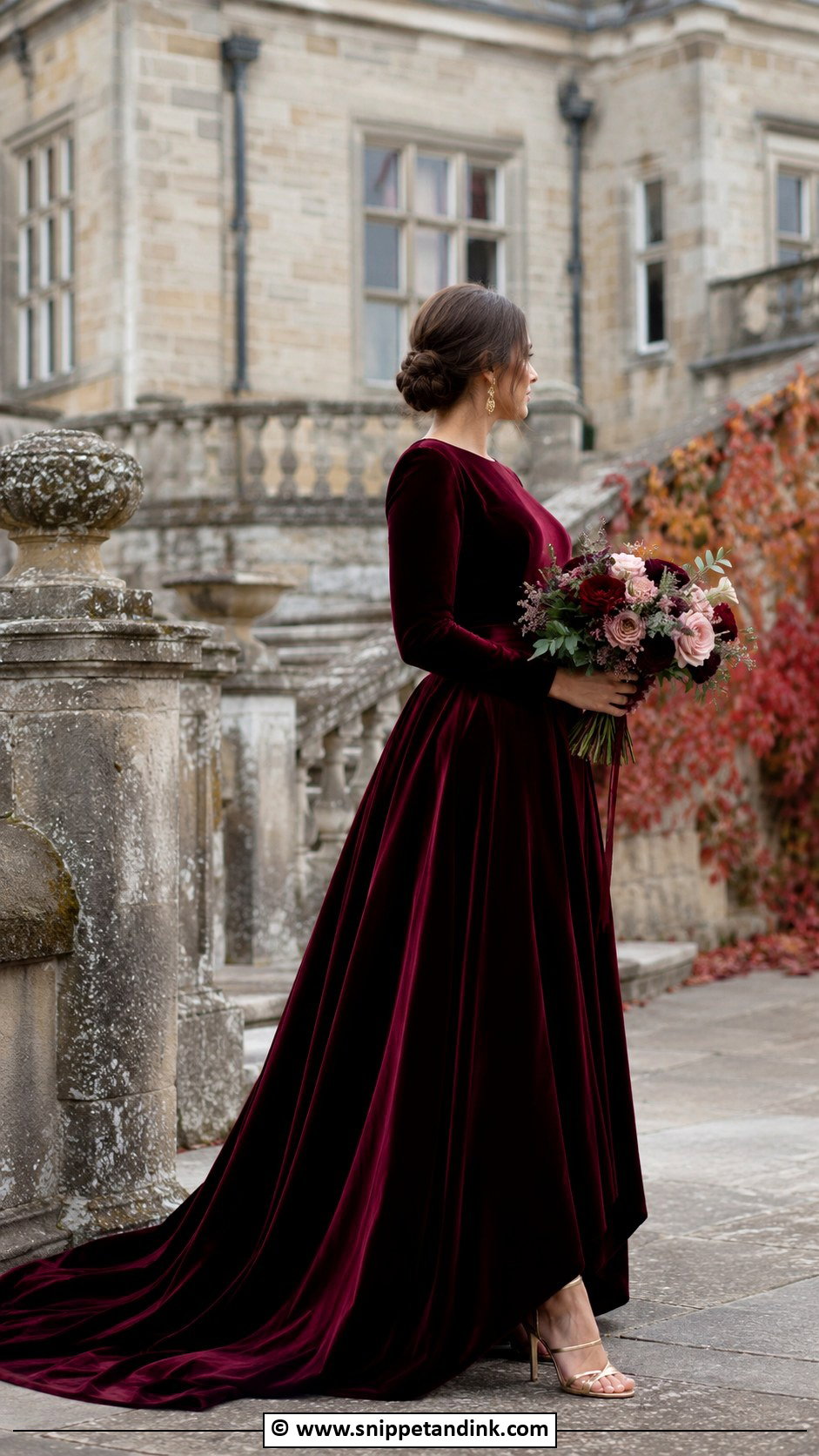 Burgundy Wedding Dress - Snippet and Ink - 30 Colored Wedding Dresses