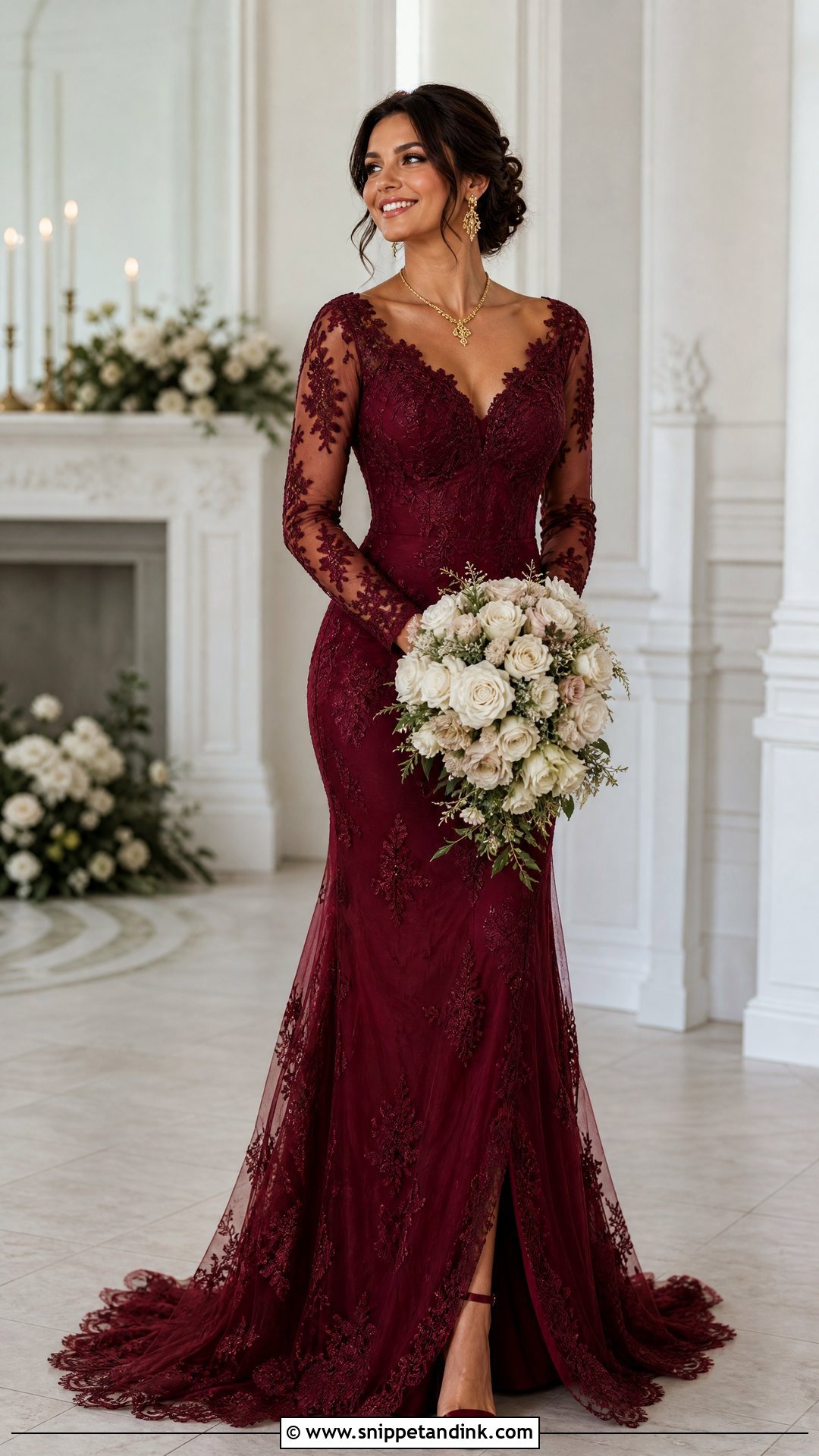 Burgundy Wedding Dress - Snippet and Ink - 25 Colored Wedding Dress Ideas