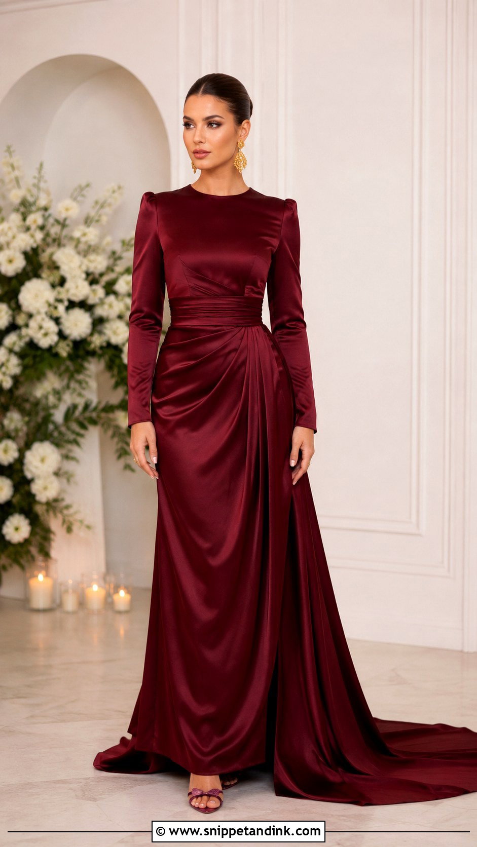 Burgundy Wedding Dress - Snippet and Ink - 30 Non White Wedding Dress Ideas