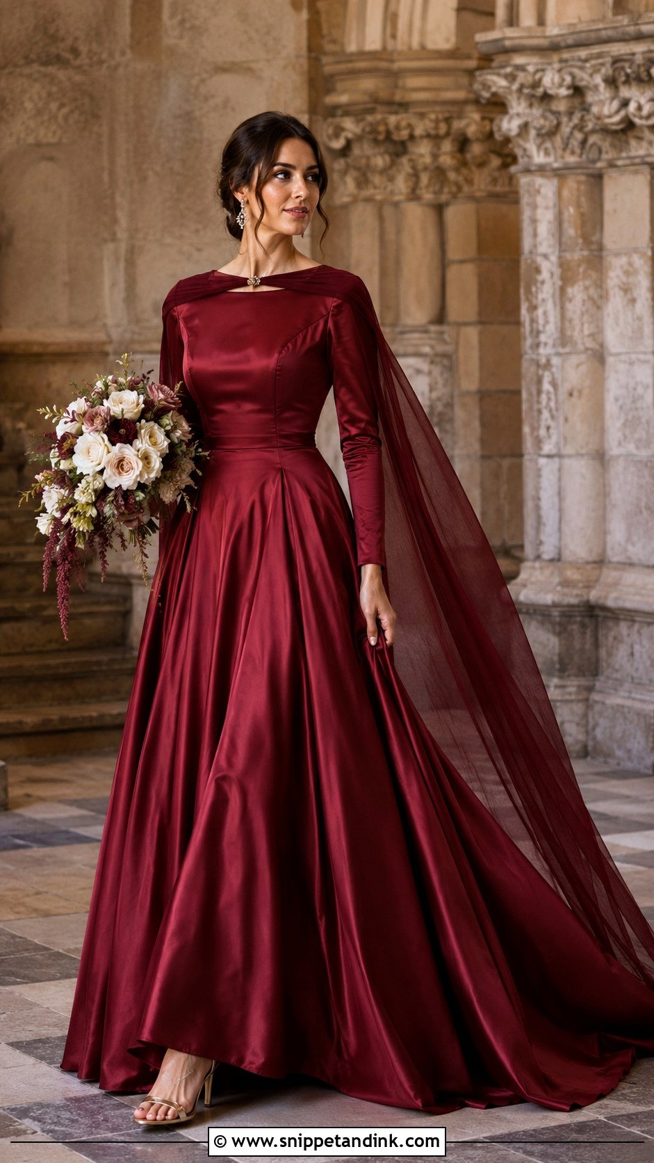 Burgundy Wedding Dress - Snippet and Ink - 20 Colour Wedding Dress Ideas