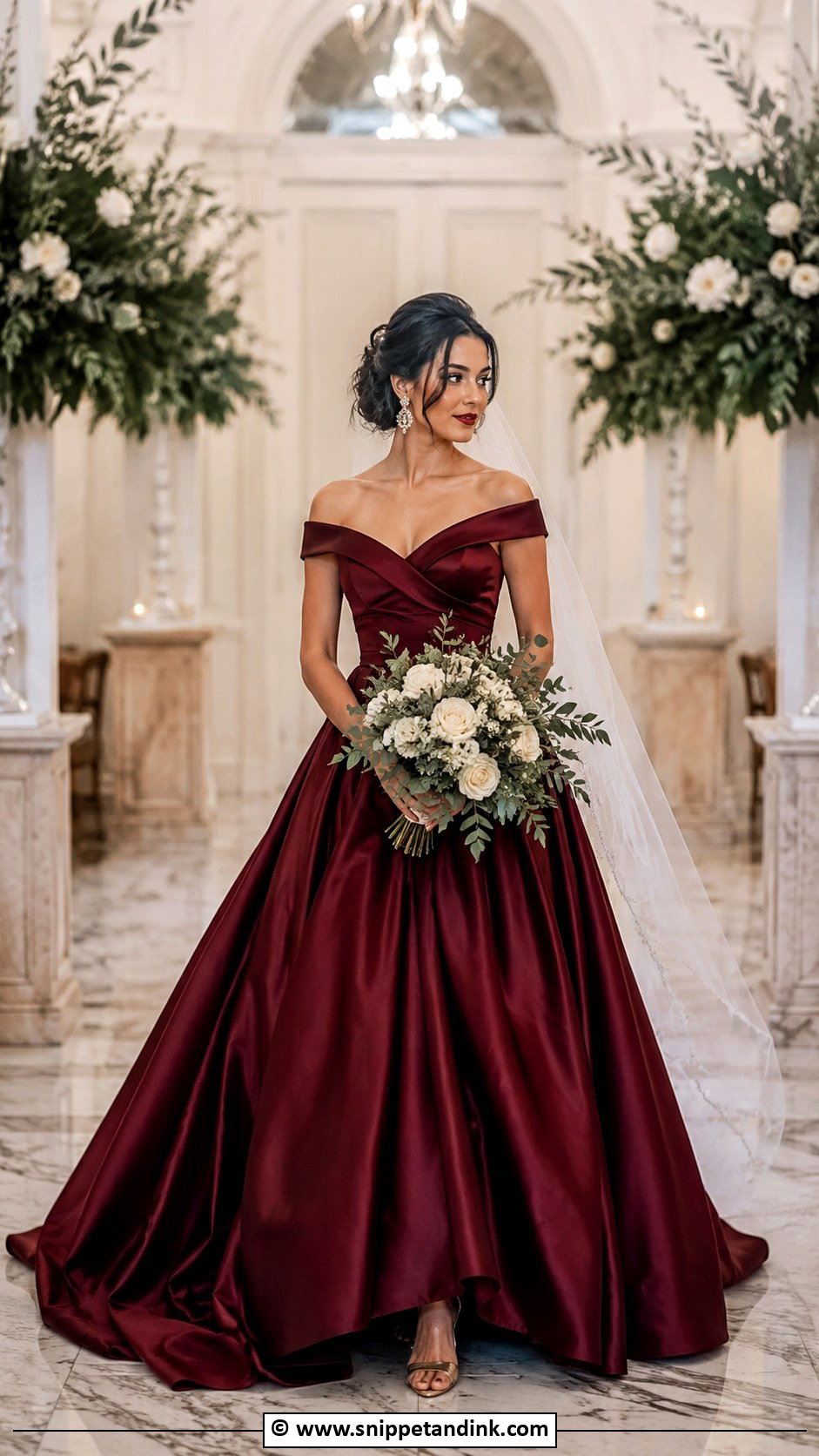 Burgundy Wedding Dress - Snippet and Ink - 25 Color Wedding Dress Ideas