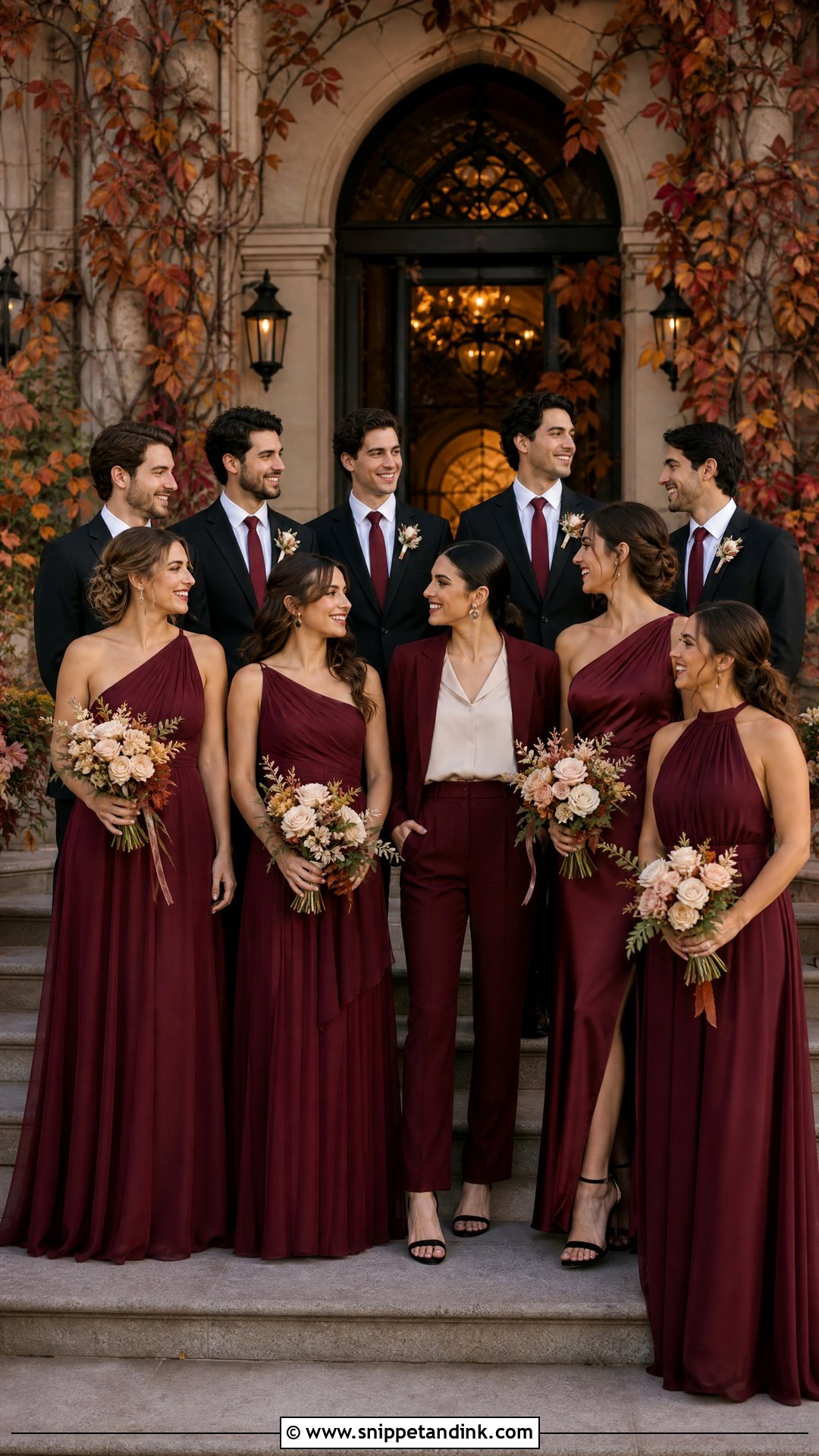 Burgundy Wedding Party Attire - Snippet and Ink - 20 Wedding Party Attire Ideas