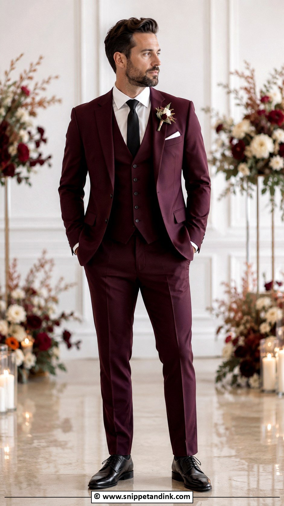 Burgundy Wedding Suit - Snippet and Ink - 35 Wedding Suit Ideas