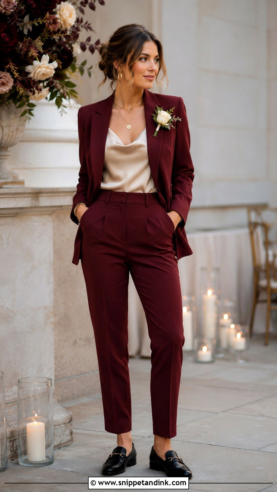 Burgundy Wedding Suit - Snippet and Ink - 25 Lesbian Wedding Suit Ideas