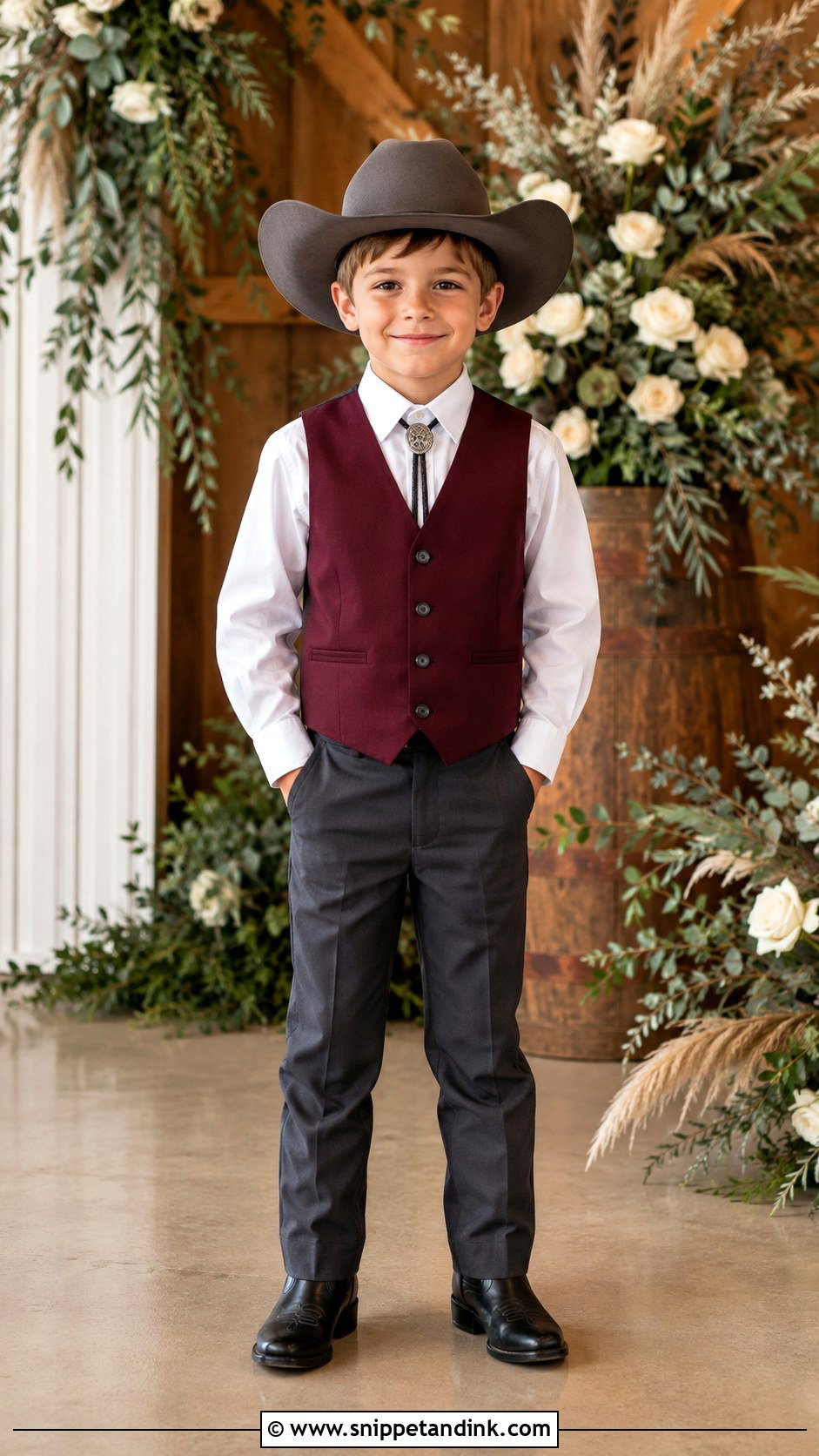 Burgundy Western Ring Bearer Outfit - Snippet and Ink - 20 Western Ring Bearer Outfit Ideas