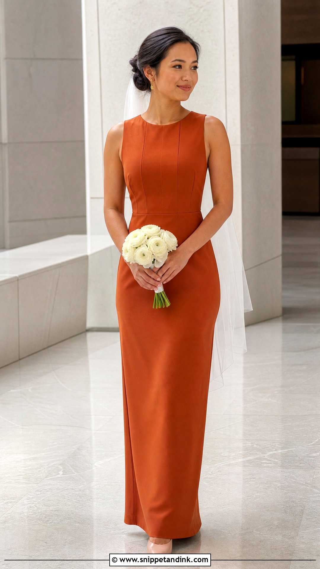 Burnt Orange Petite Sheath Wedding Dress - Snippet and Ink - 25 Burnt Orange Wedding Dress Ideas